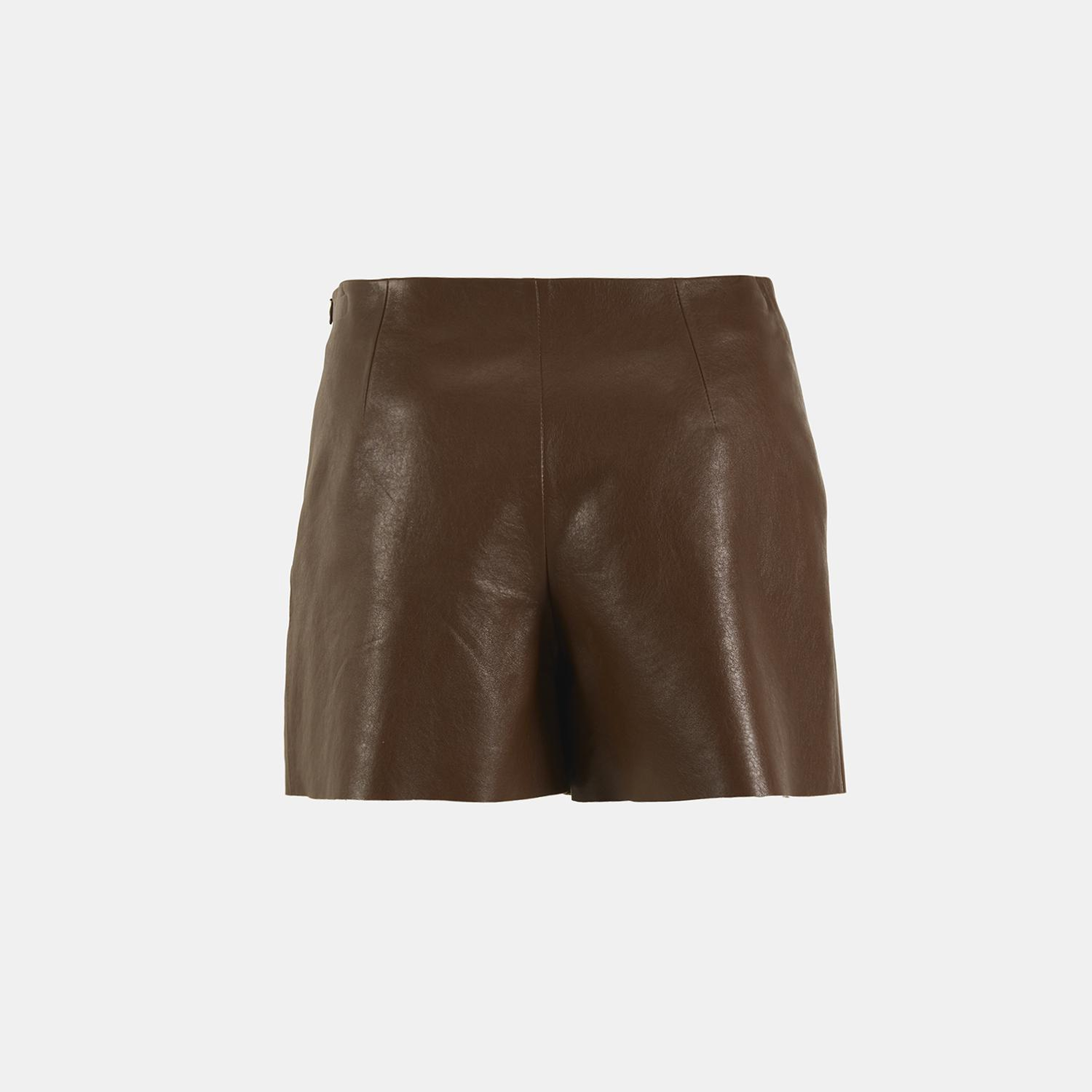 Limited Edition Kadın Taba Deri Şort Etek