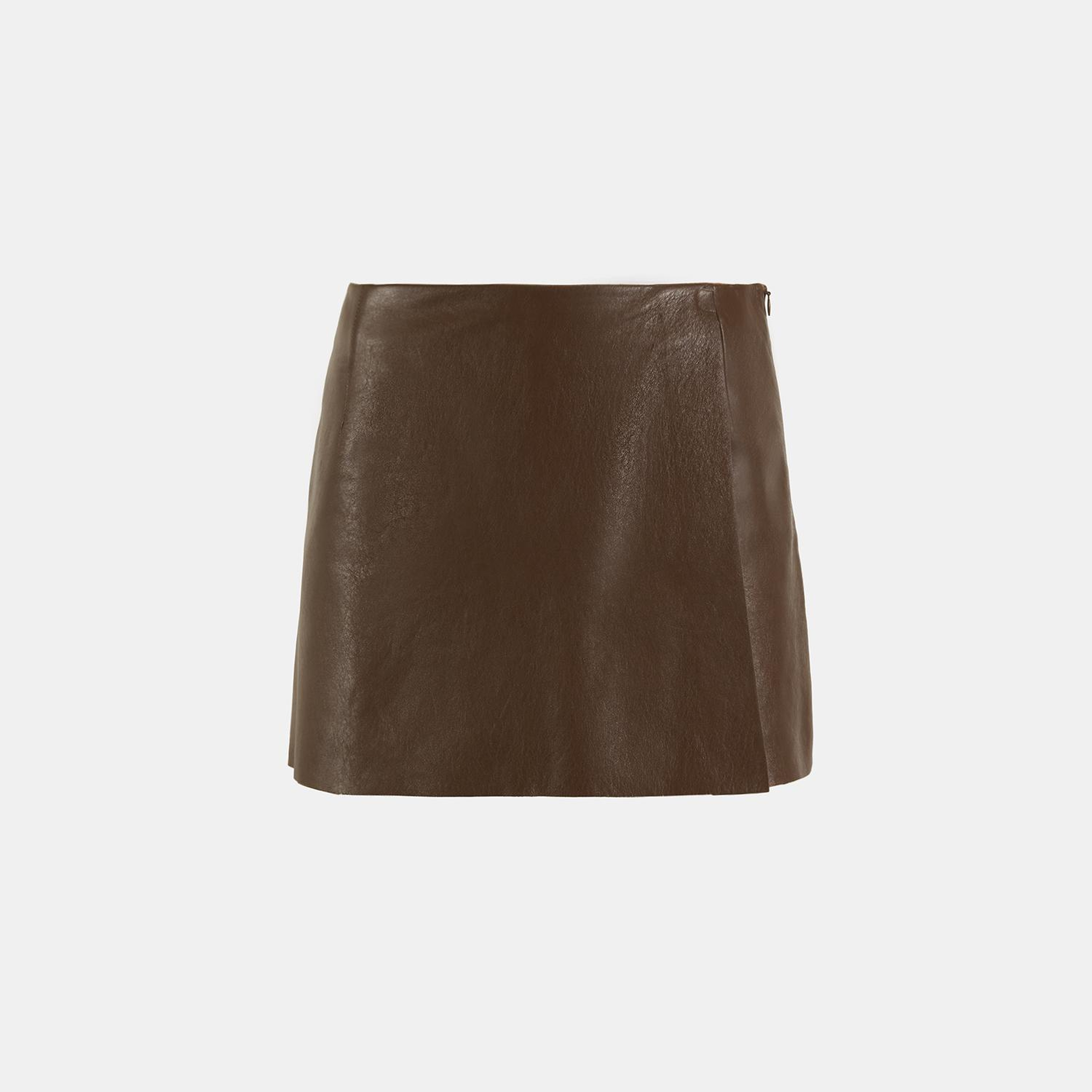 Limited Edition Kadın Taba Deri Şort Etek