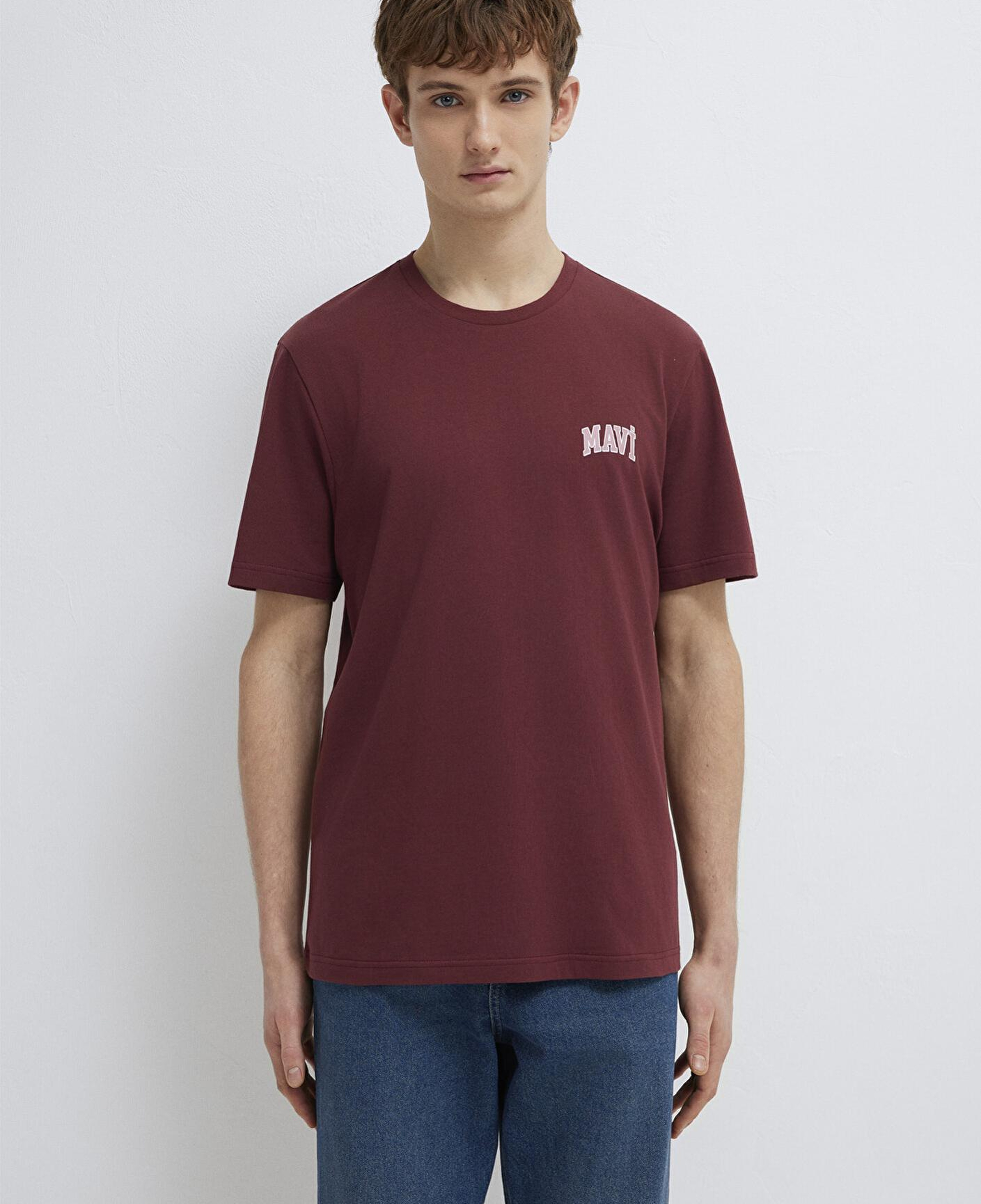 Mavi Mavi Logo Baskılı Bordo Tişört Regular Fit / Normal Kesim 0611714-70396