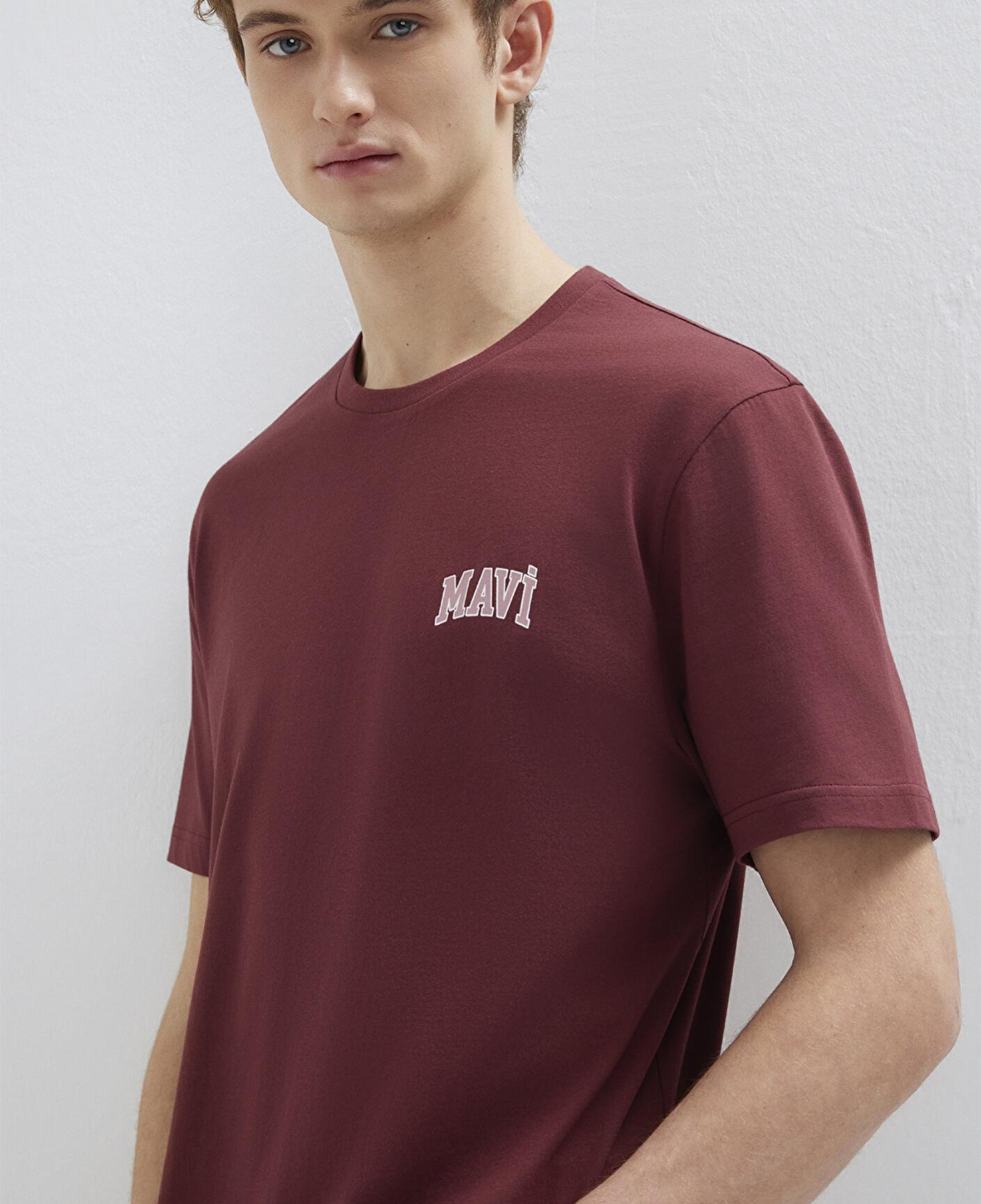 Mavi Mavi Logo Baskılı Bordo Tişört Regular Fit / Normal Kesim 0611714-70396