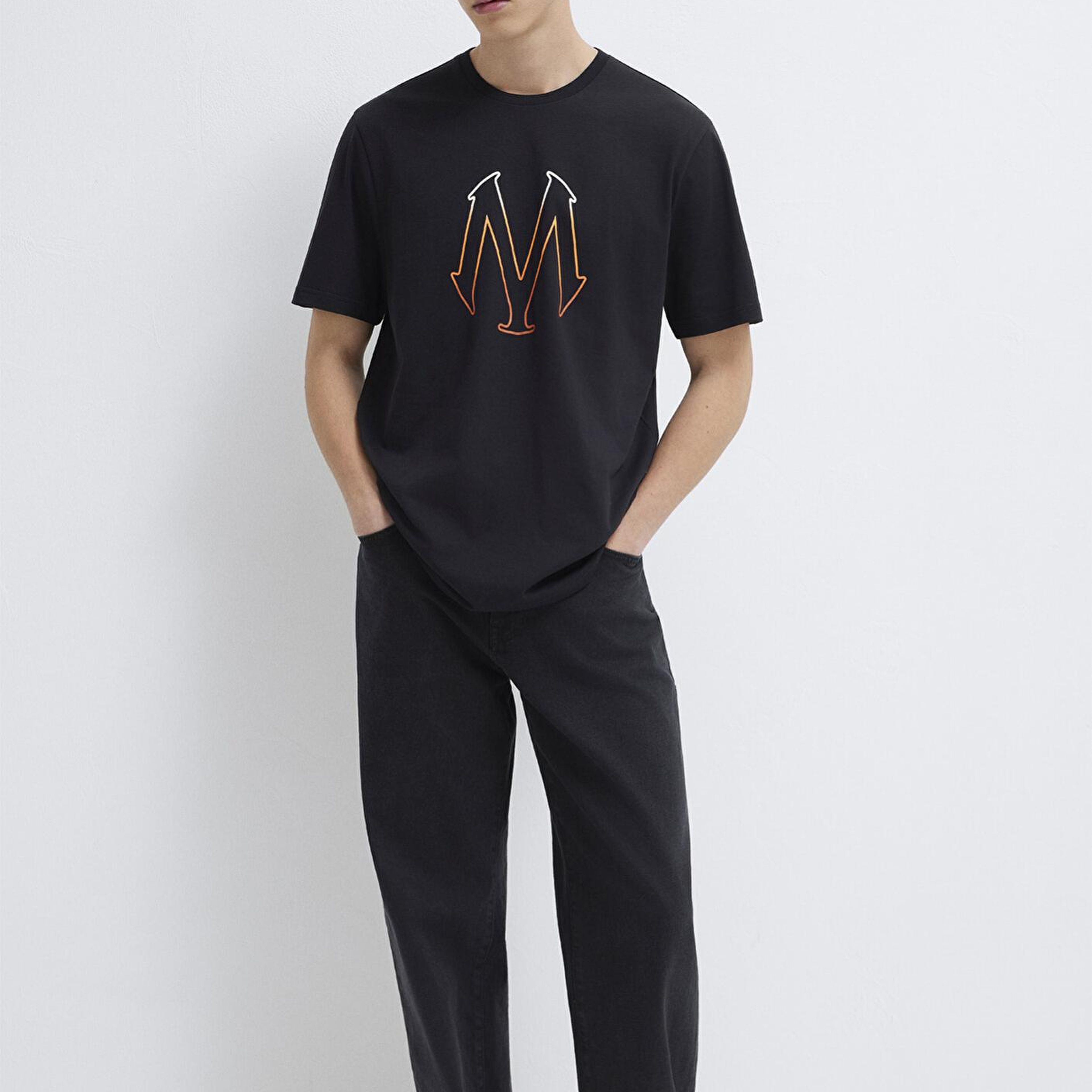 Mavi Mavi Logo Baskılı Siyah Tişört Regular Fit / Normal Kesim 0610635-900