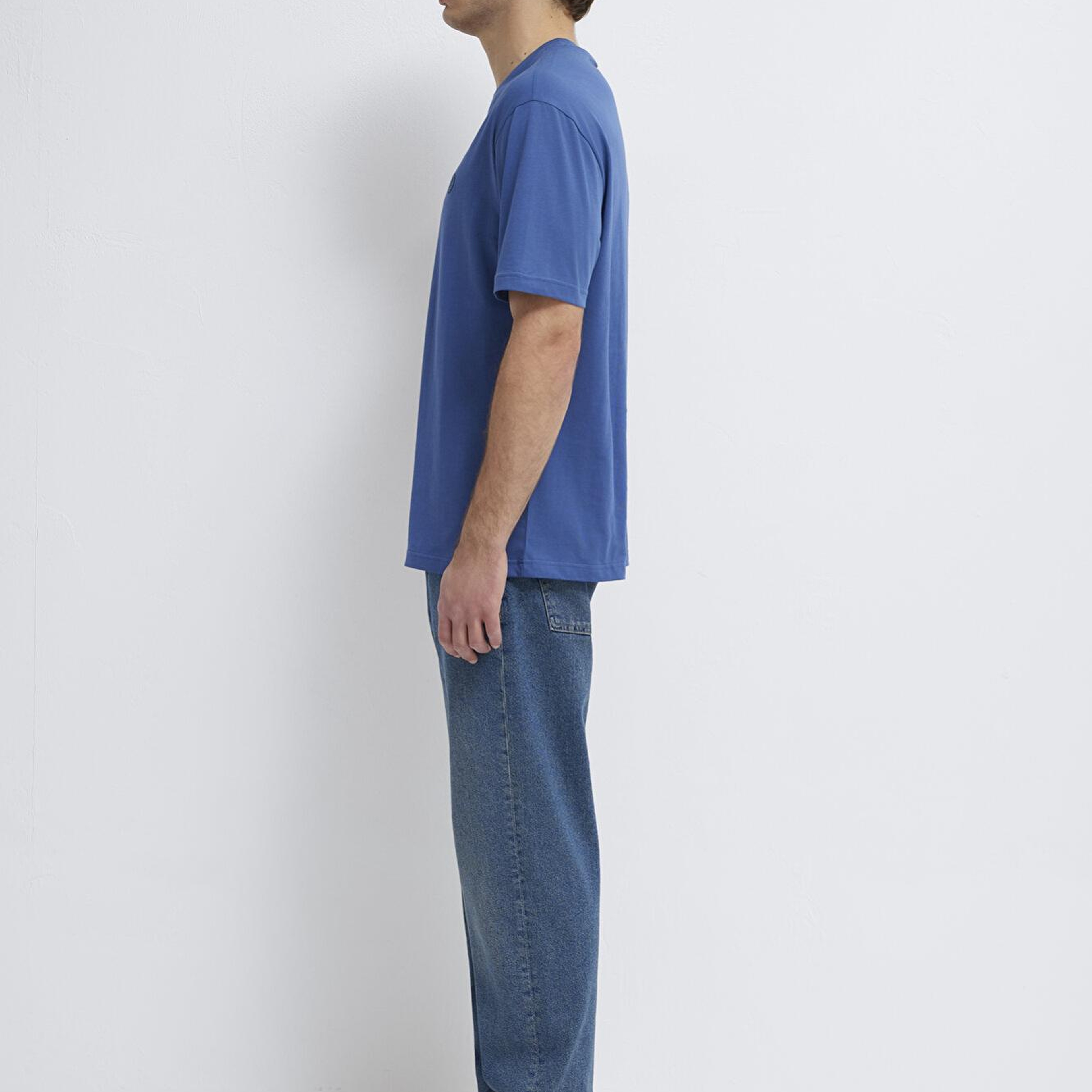 Mavi Mavi Logo İşlemeli Mavi Basic Tişört Loose Fit / Bol Rahat Kesim 067074-70719