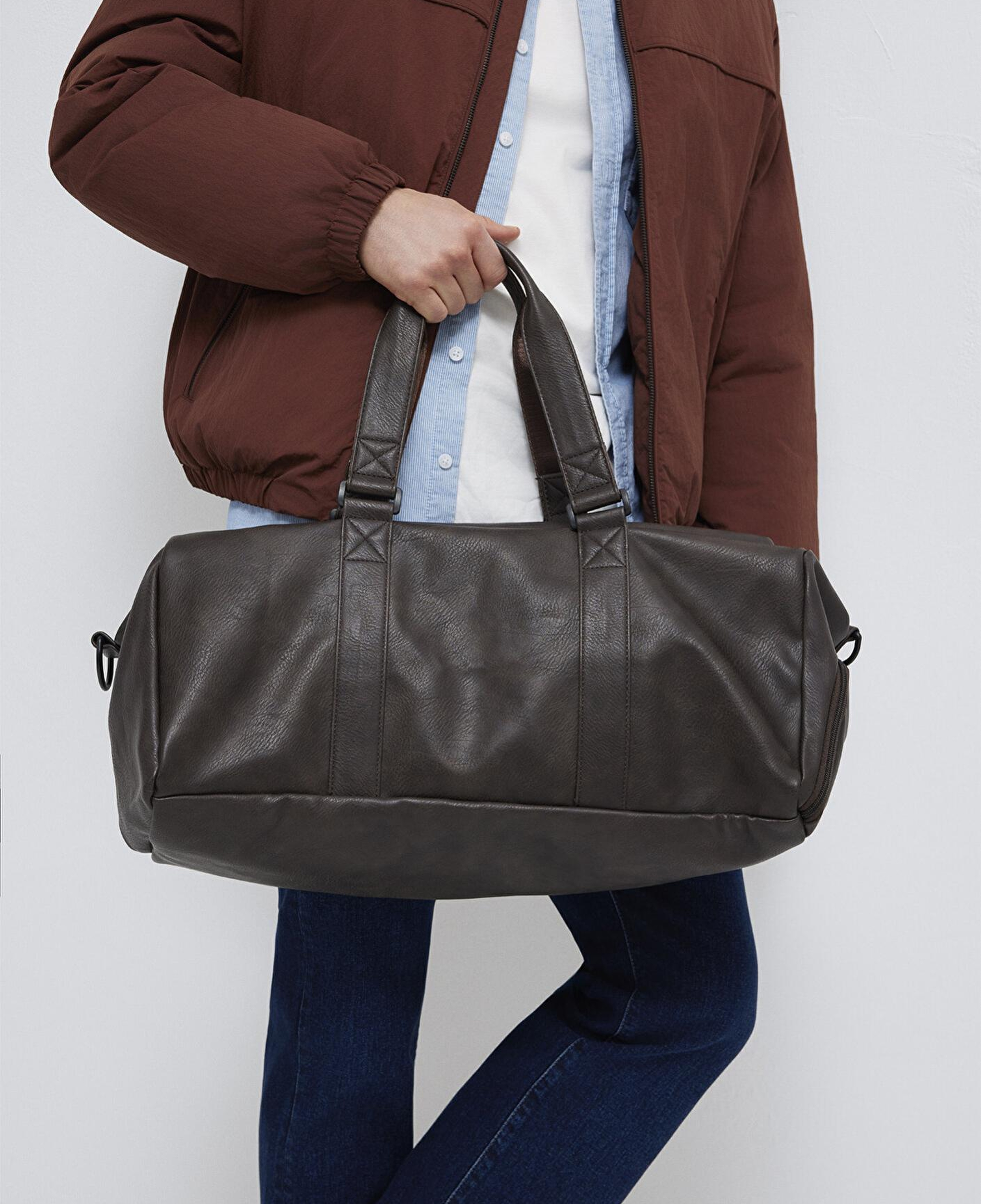 Mavi Kahverengi Suni Deri Spor Çantası 0911571-70246