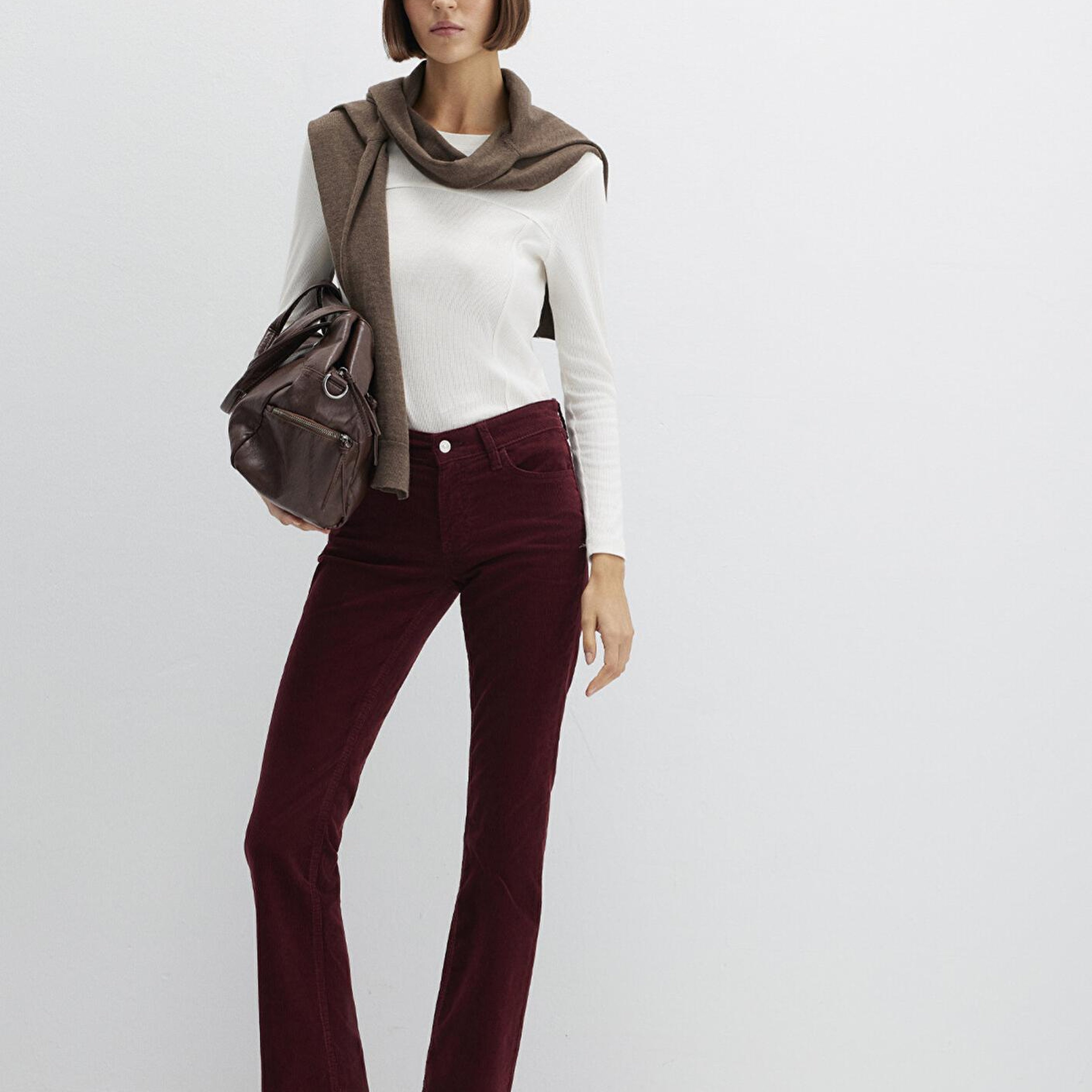 Mavi Molly Bordo Kadife Pantolon 1013689467