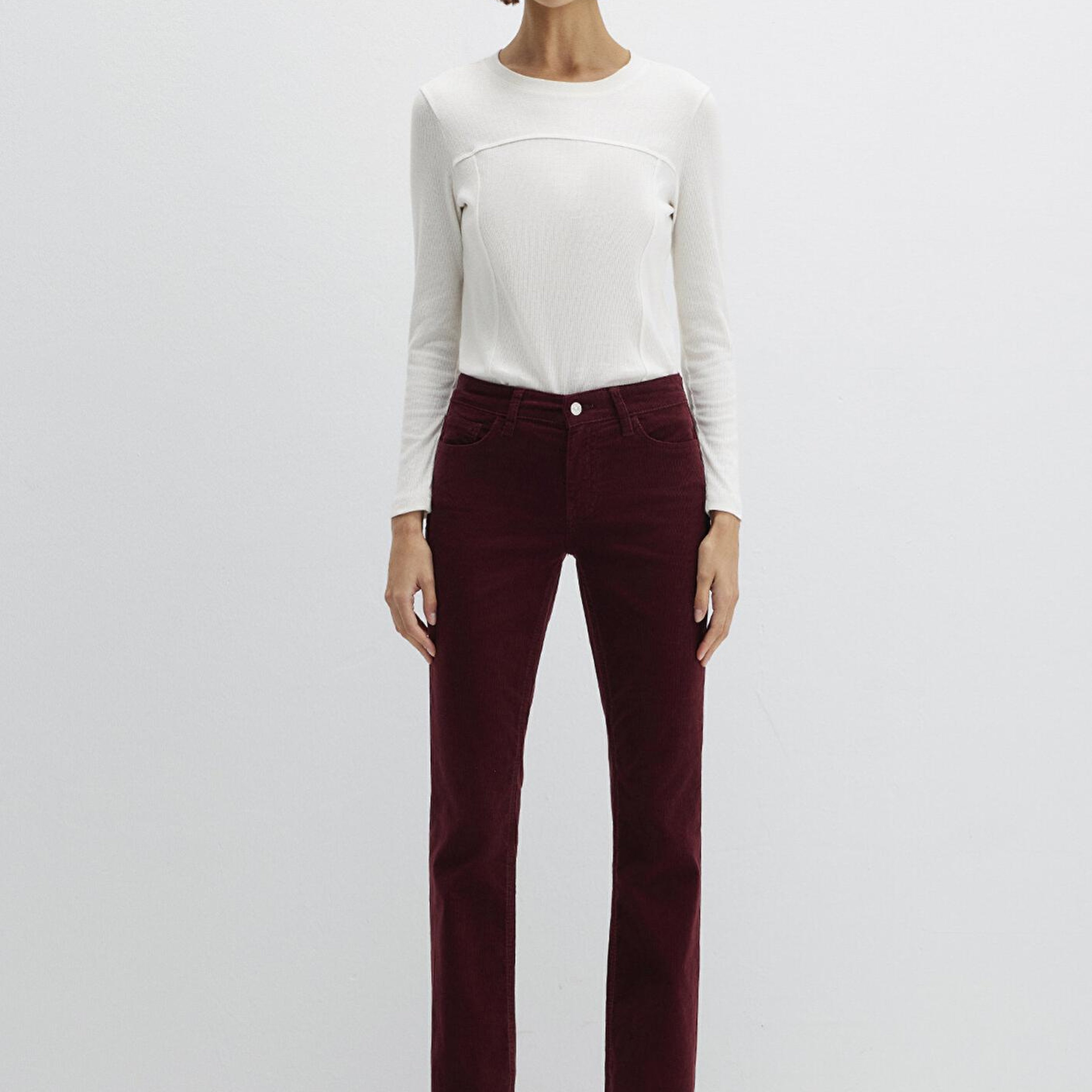 Mavi Molly Bordo Kadife Pantolon 1013689467