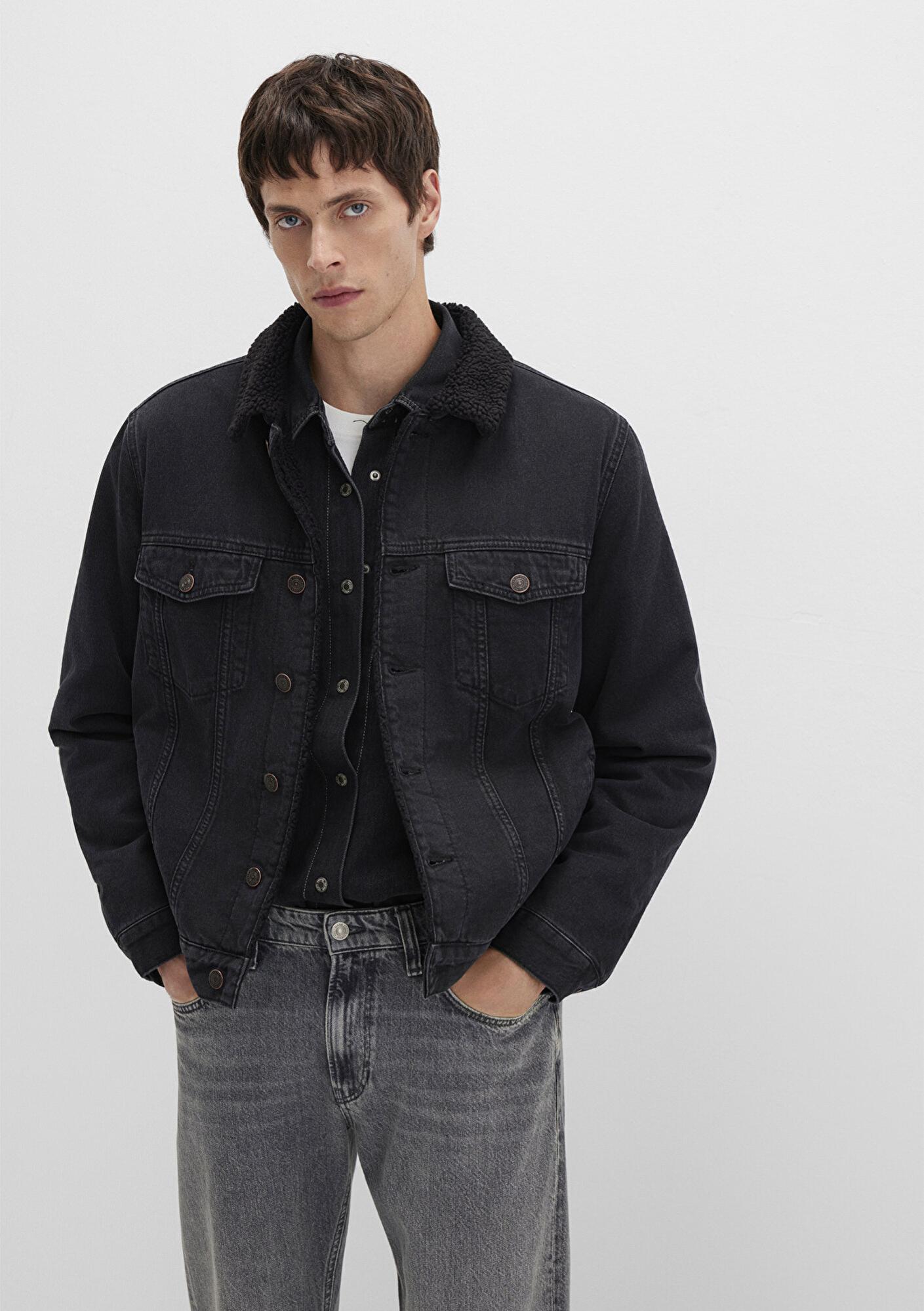 Mavi Zander Classic Denim Siyah Suni Kürklü Jean Ceket 0111214-89117