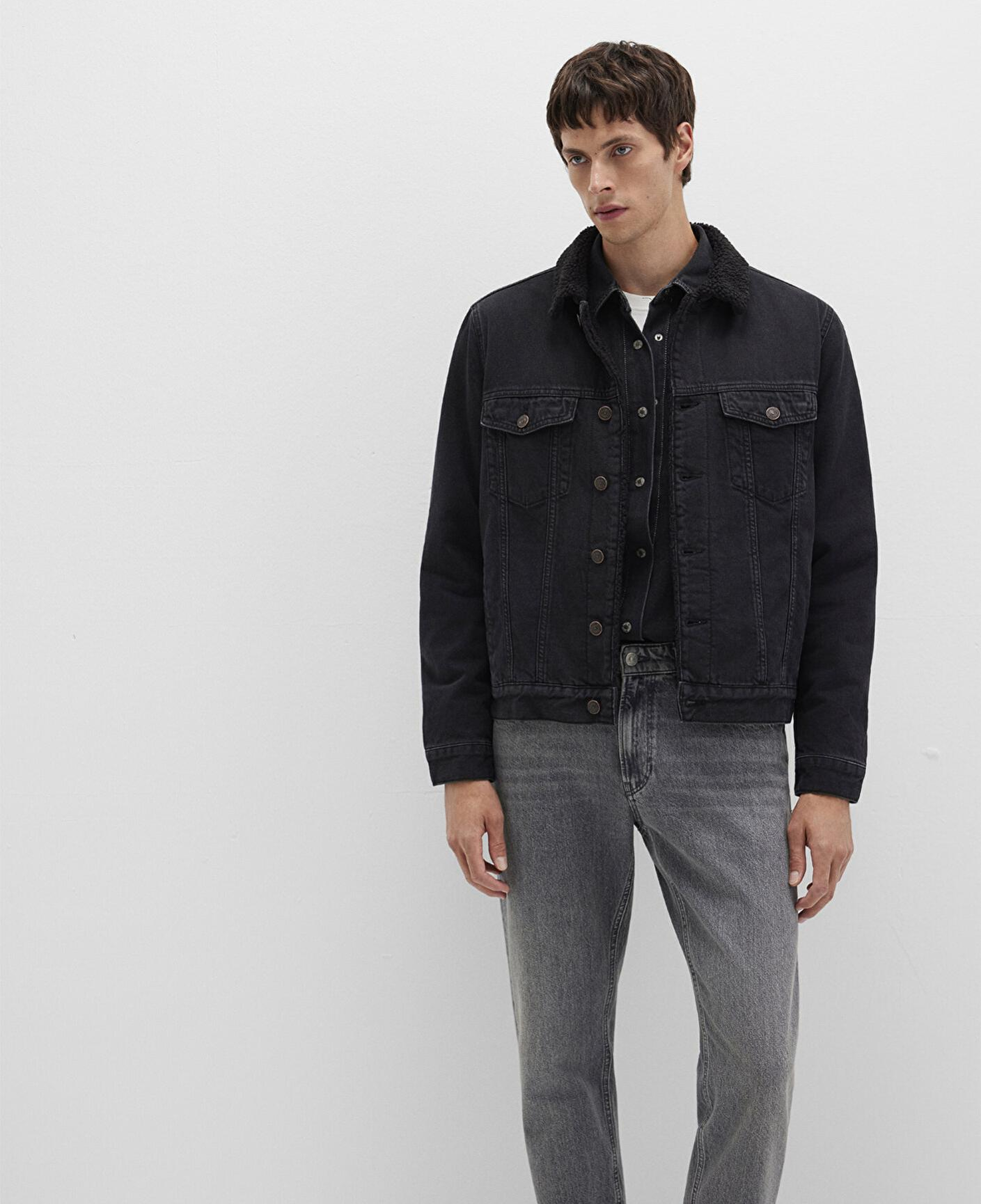 Mavi Zander Classic Denim Siyah Suni Kürklü Jean Ceket 0111214-89117