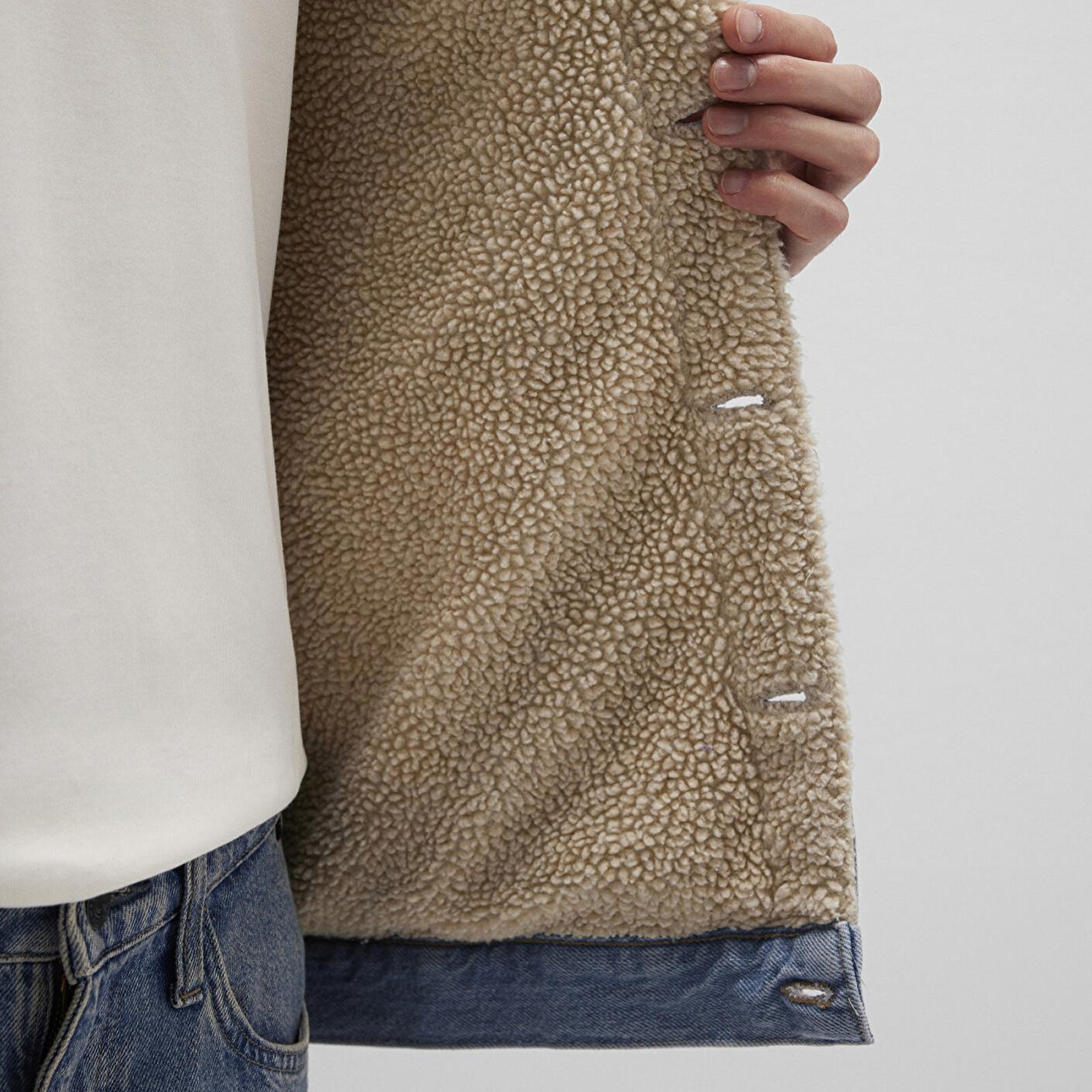 Mavi Zander Classic Denim Suni Kürklü Açık Mavi Jean Ceket 0111214-88554