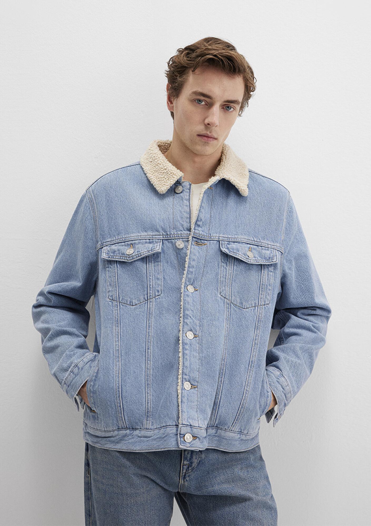 Mavi Zander Classic Denim Suni Kürklü Açık Mavi Jean Ceket 0111214-88554