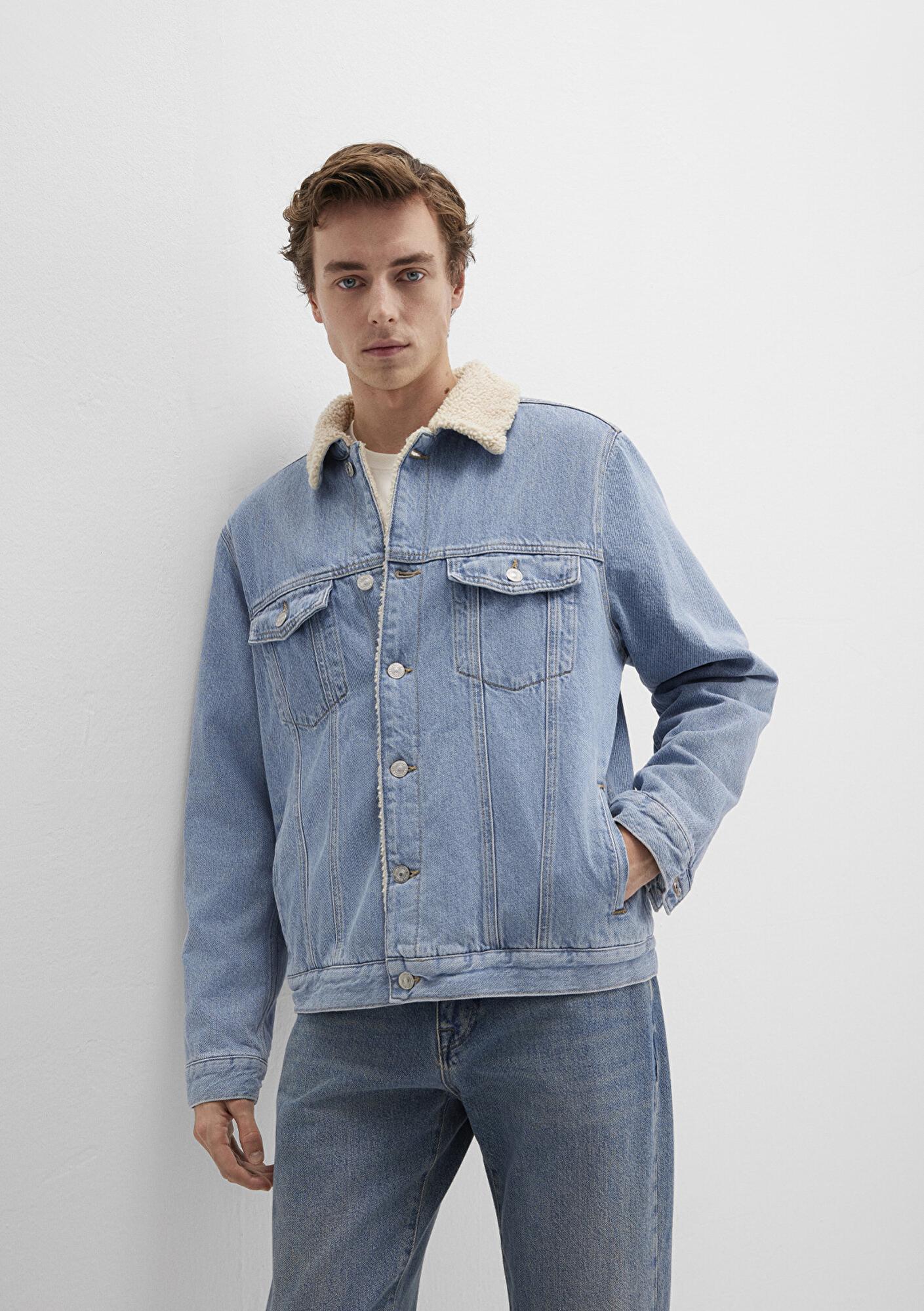 Mavi Zander Classic Denim Suni Kürklü Açık Mavi Jean Ceket 0111214-88554