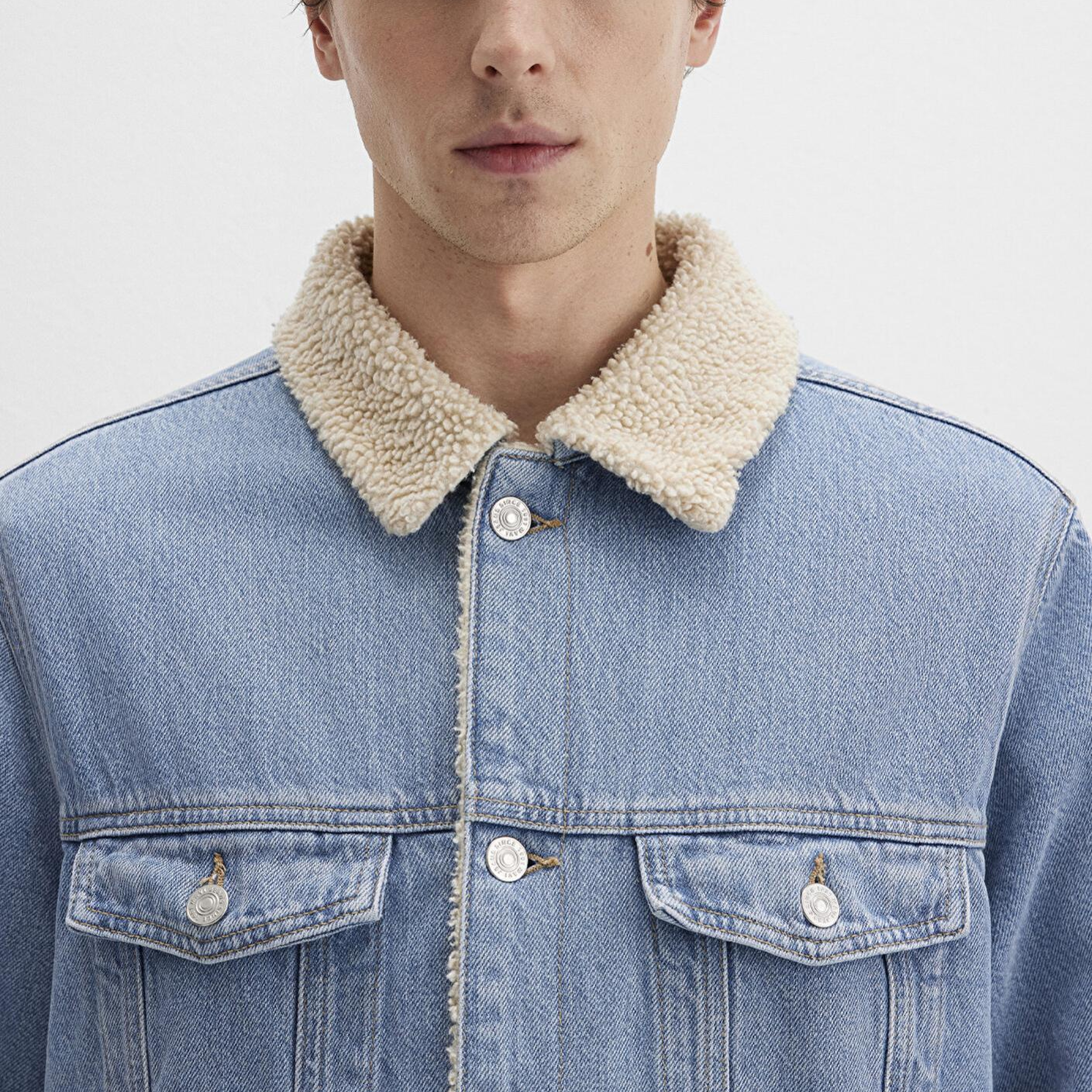 Mavi Zander Classic Denim Suni Kürklü Açık Mavi Jean Ceket 0111214-88554