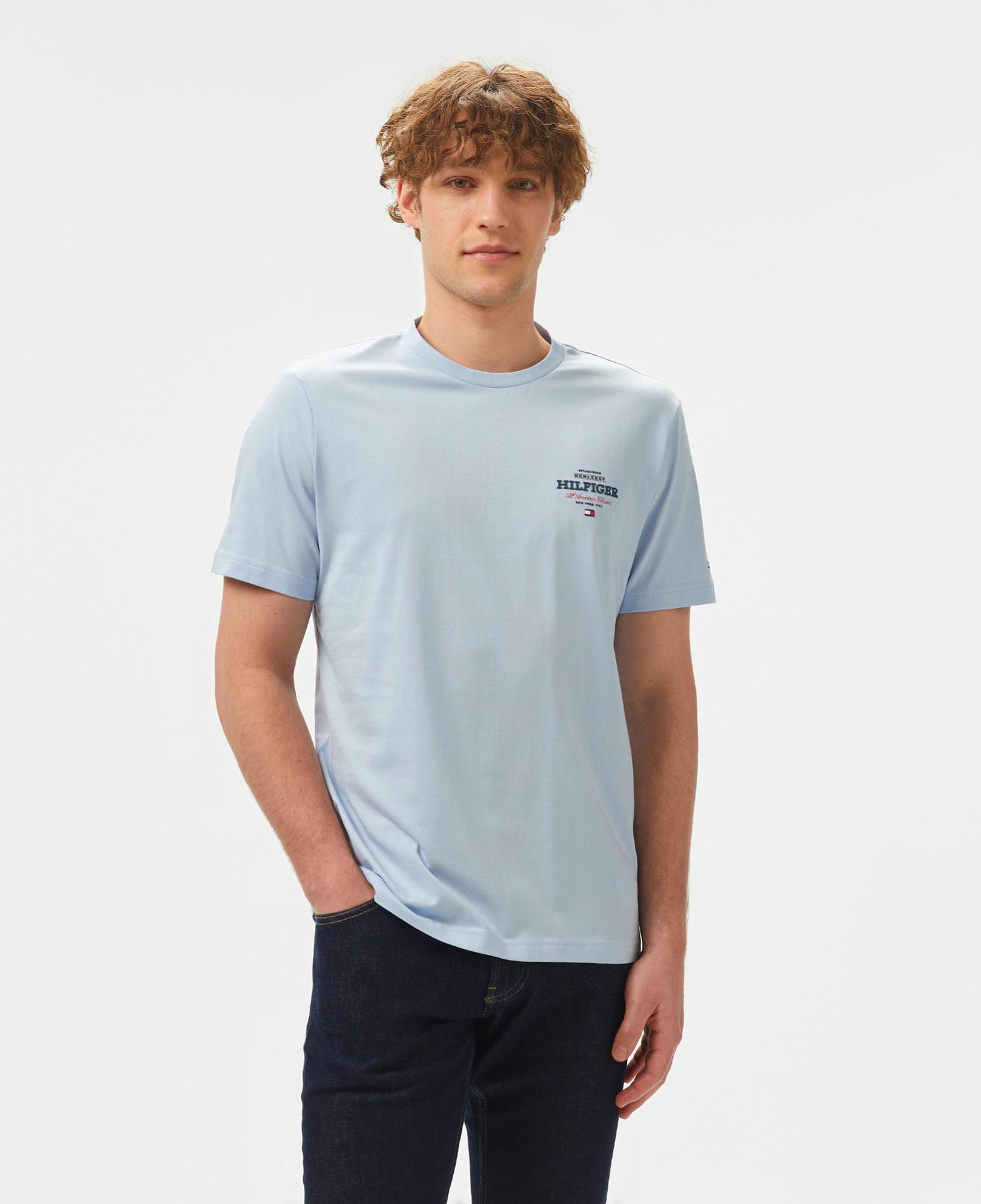 Tommy Hilfiger Monotype All American Erkek Mavi T-Shirt