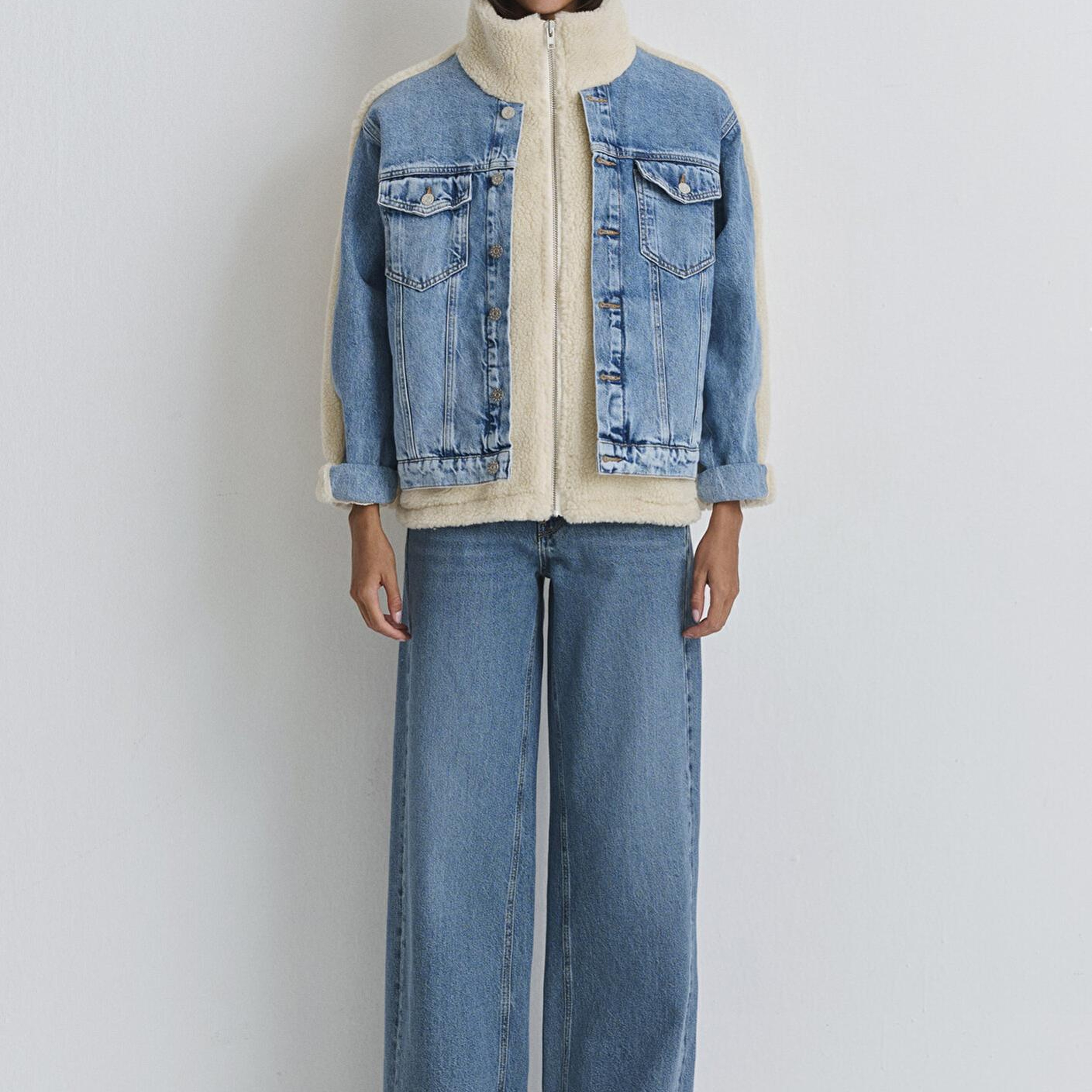 Mavi Rubina 90lar Açık Mavi Suni Kürklü  Jean Ceket 1110278-88589