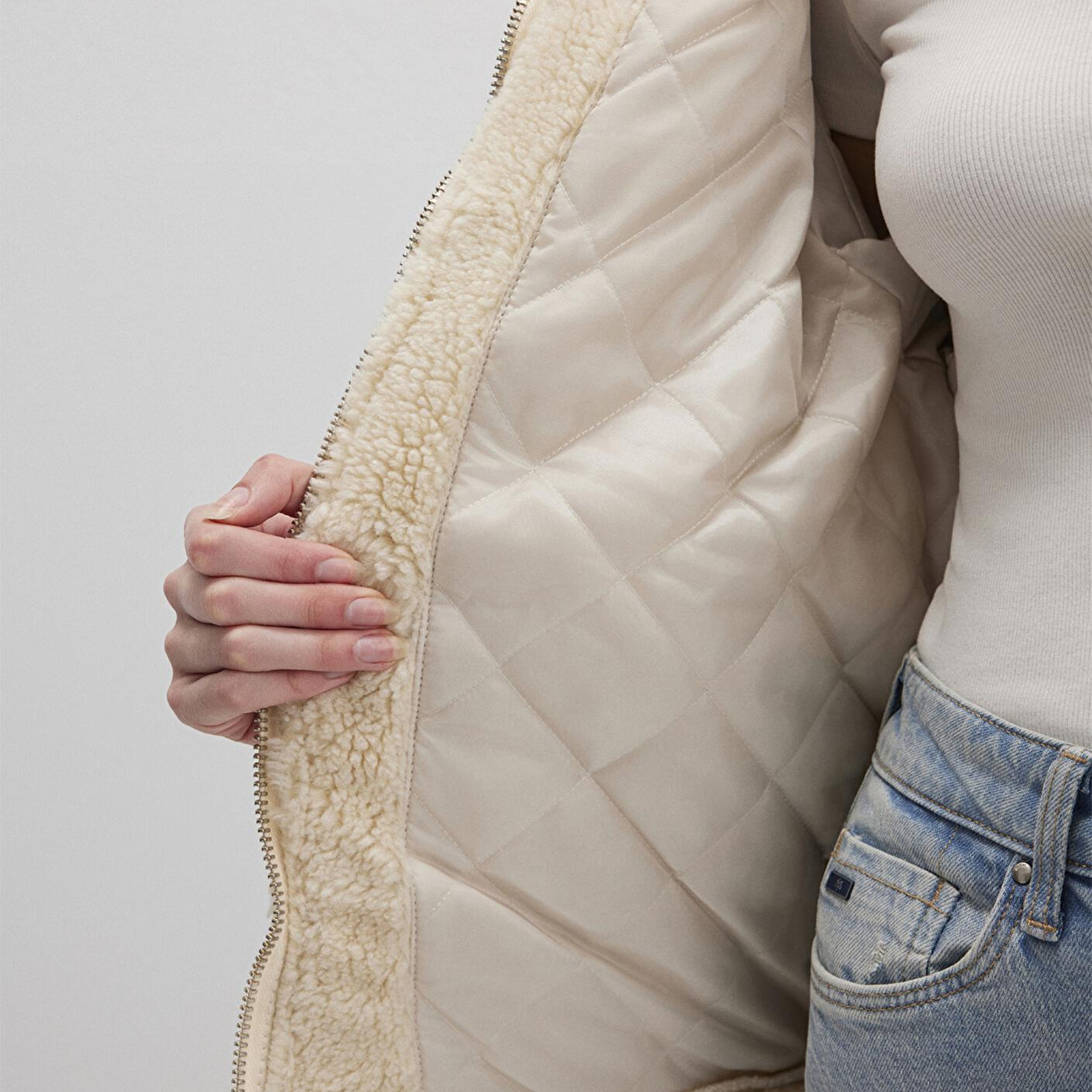 Mavi Rubina 90lar Açık Mavi Suni Kürklü  Jean Ceket 1110278-88589