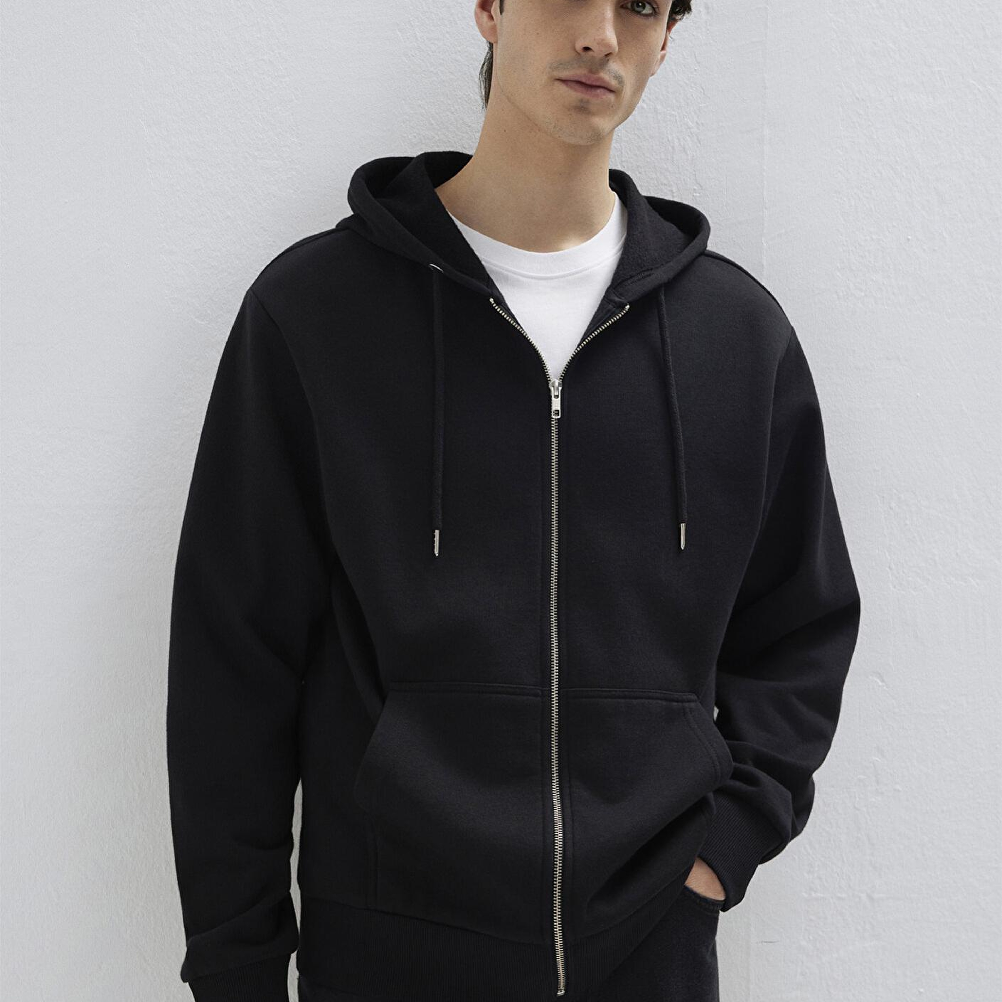 Mavi Kapüşonlu Fermuarlı Siyah Basic Sweatshirt 0S10277-900