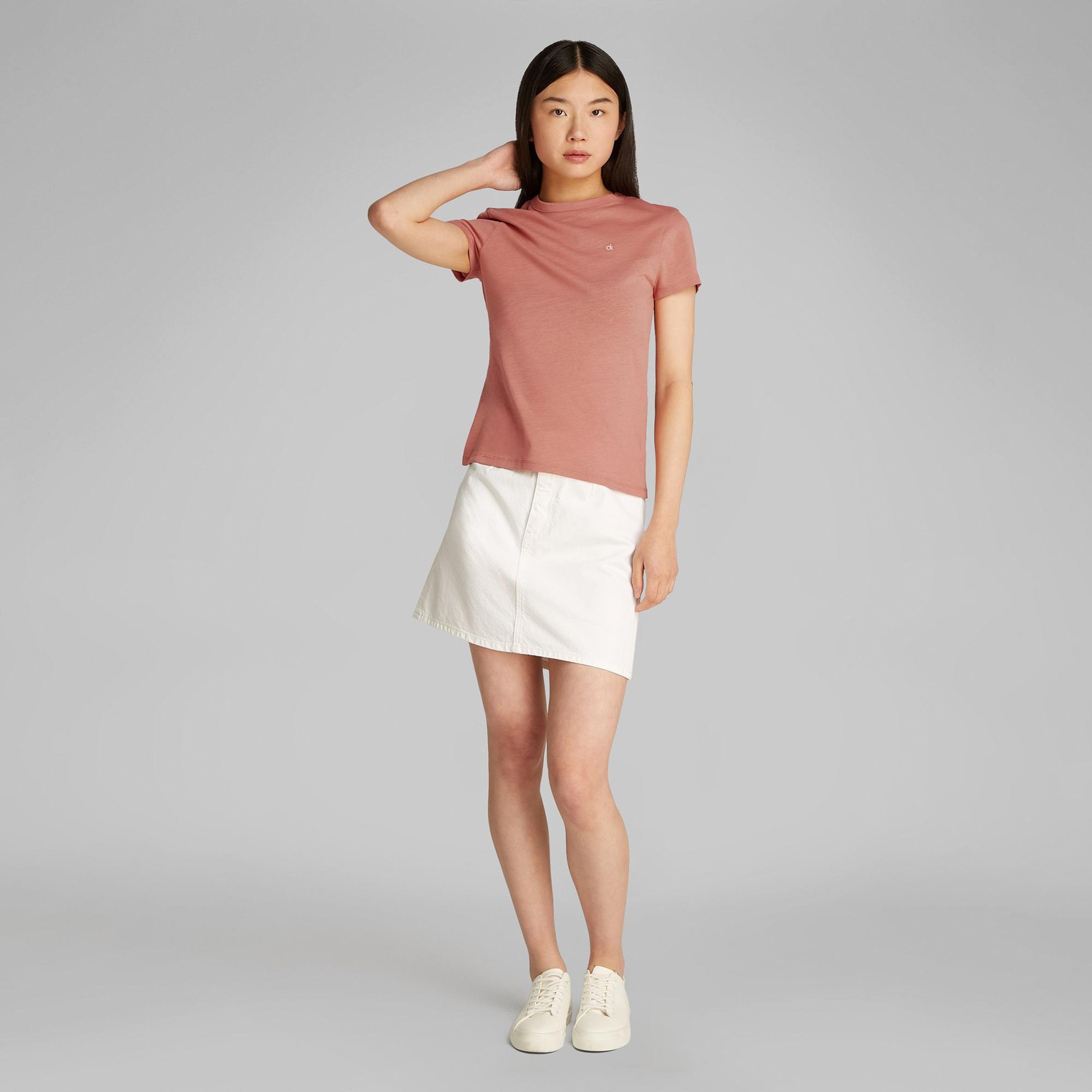 Calvin Klein Graphic Slim Kadın Pembe T-Shirt