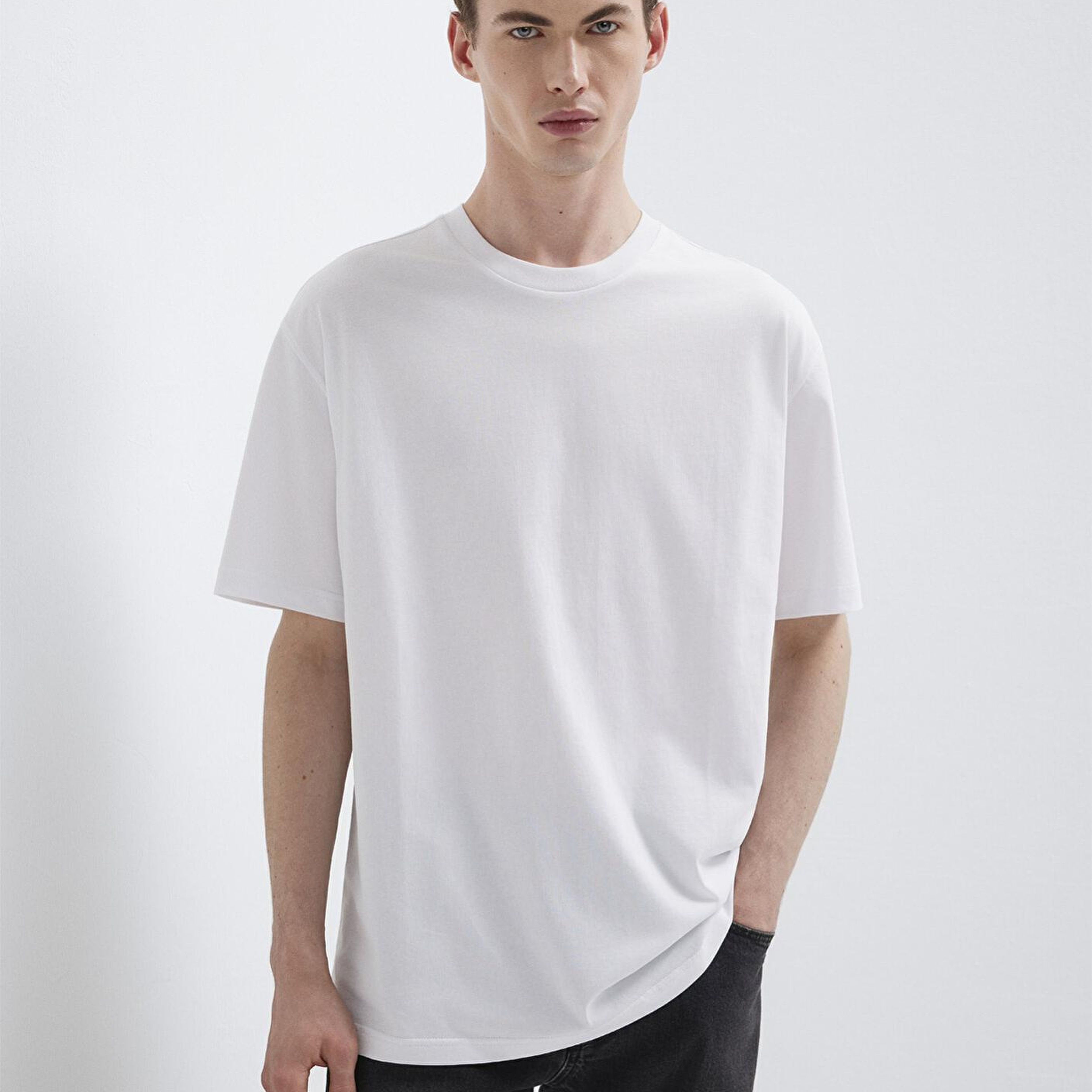 Mavi 2li Erkek Basic Tişört Loose Fit / Bol Rahat Kesim 0612317-900