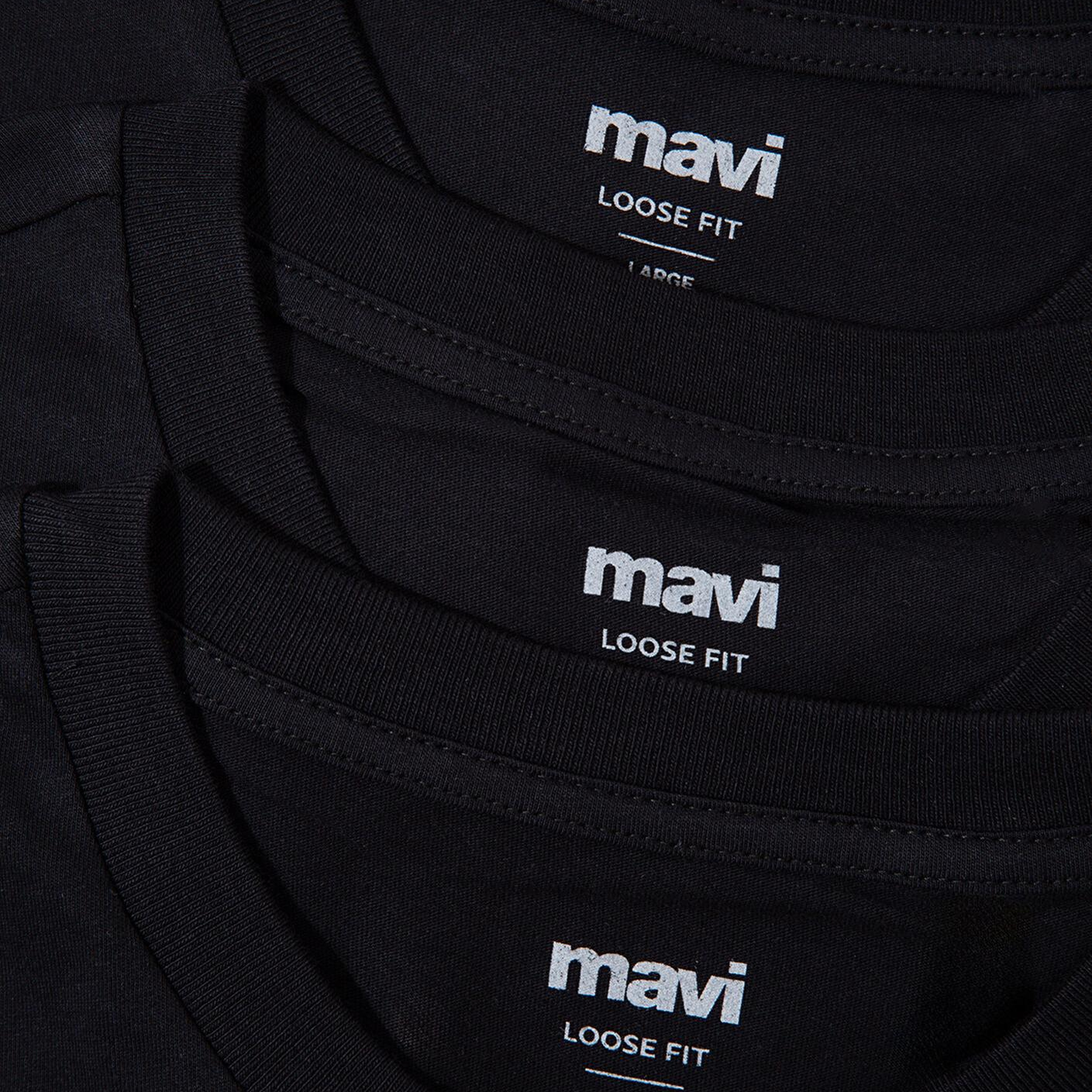 Mavi 3lü Erkek Basic Tişört Loose Fit / Bol Rahat Kesim 0612315-900