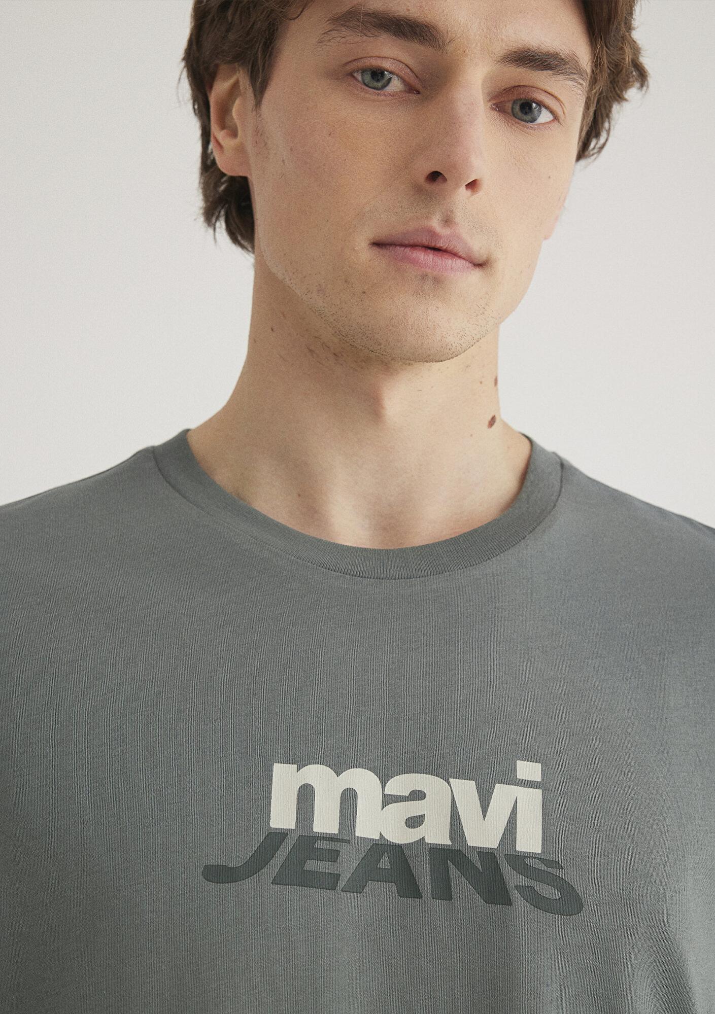 Mavi Mavi Logo Baskılı Yeşil Tişört Loose Fit / Bol Rahat Kesim 0612355-71577