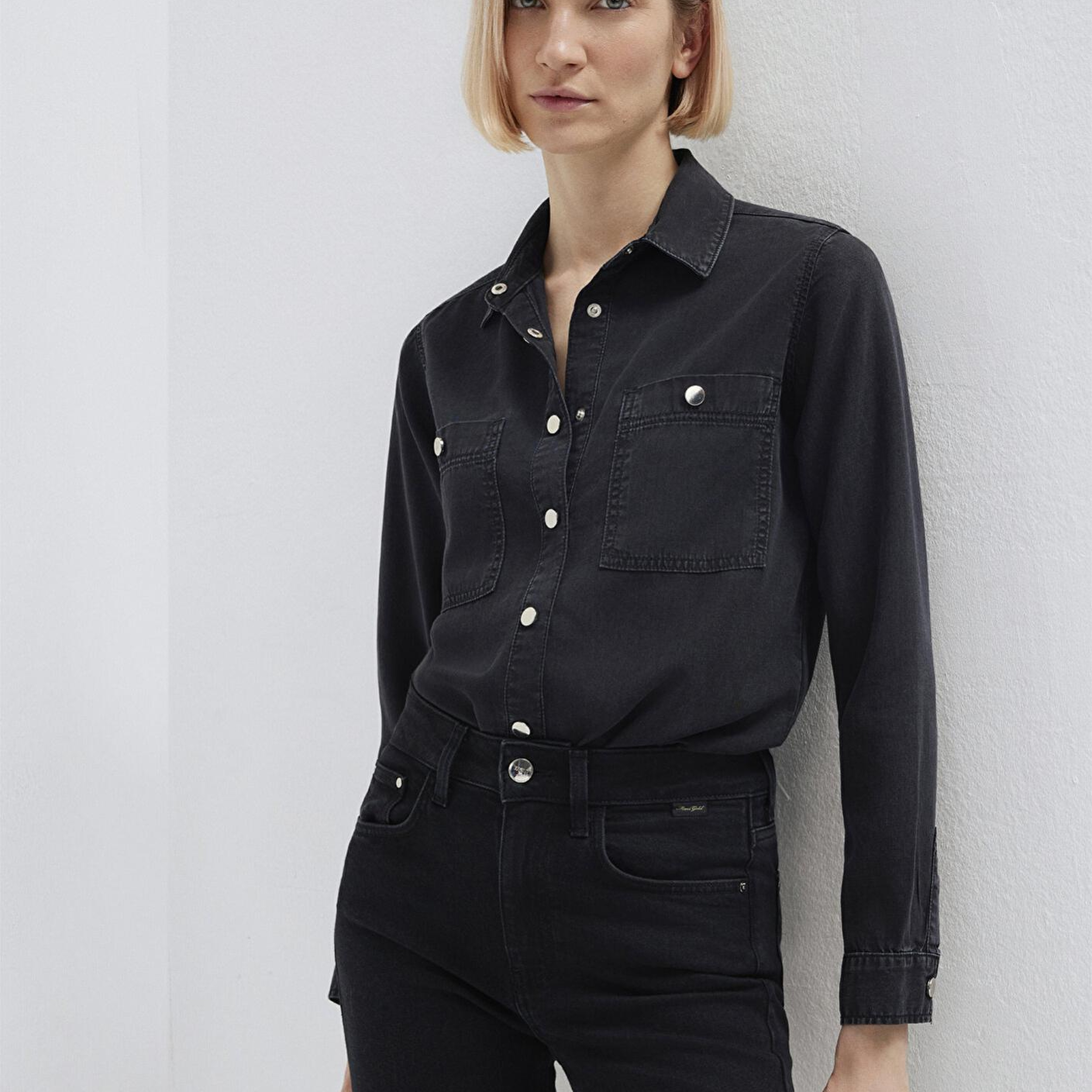 Mavi Betty Gold Klasik Antrasit Jean Gömlek Fitted / Vücuda Oturan Kesim 1210818-87811
