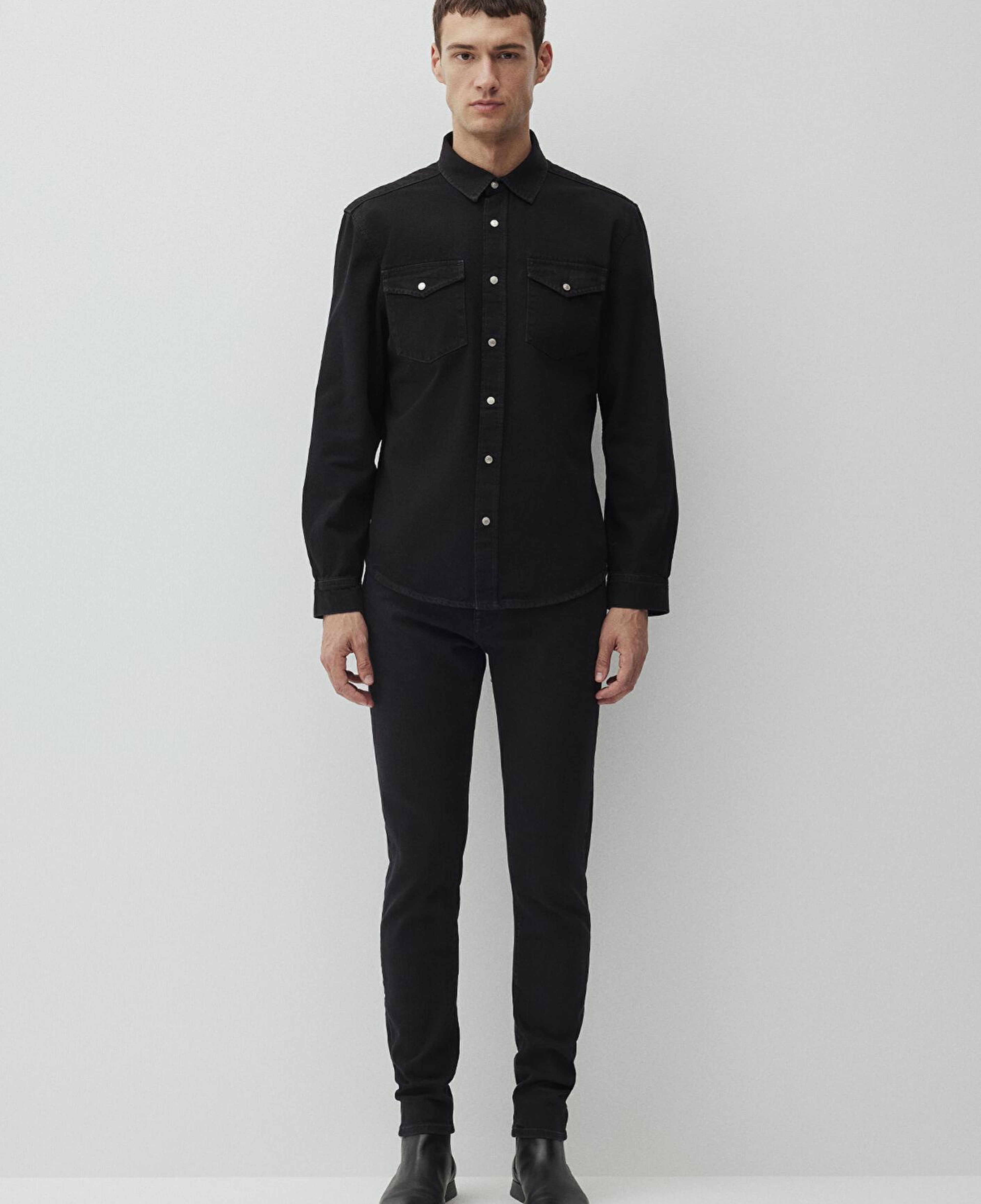 Mavi Ted Koyu Dumanlı Jean Gömlek Slim Fit / Dar Kesim 0210909-87934