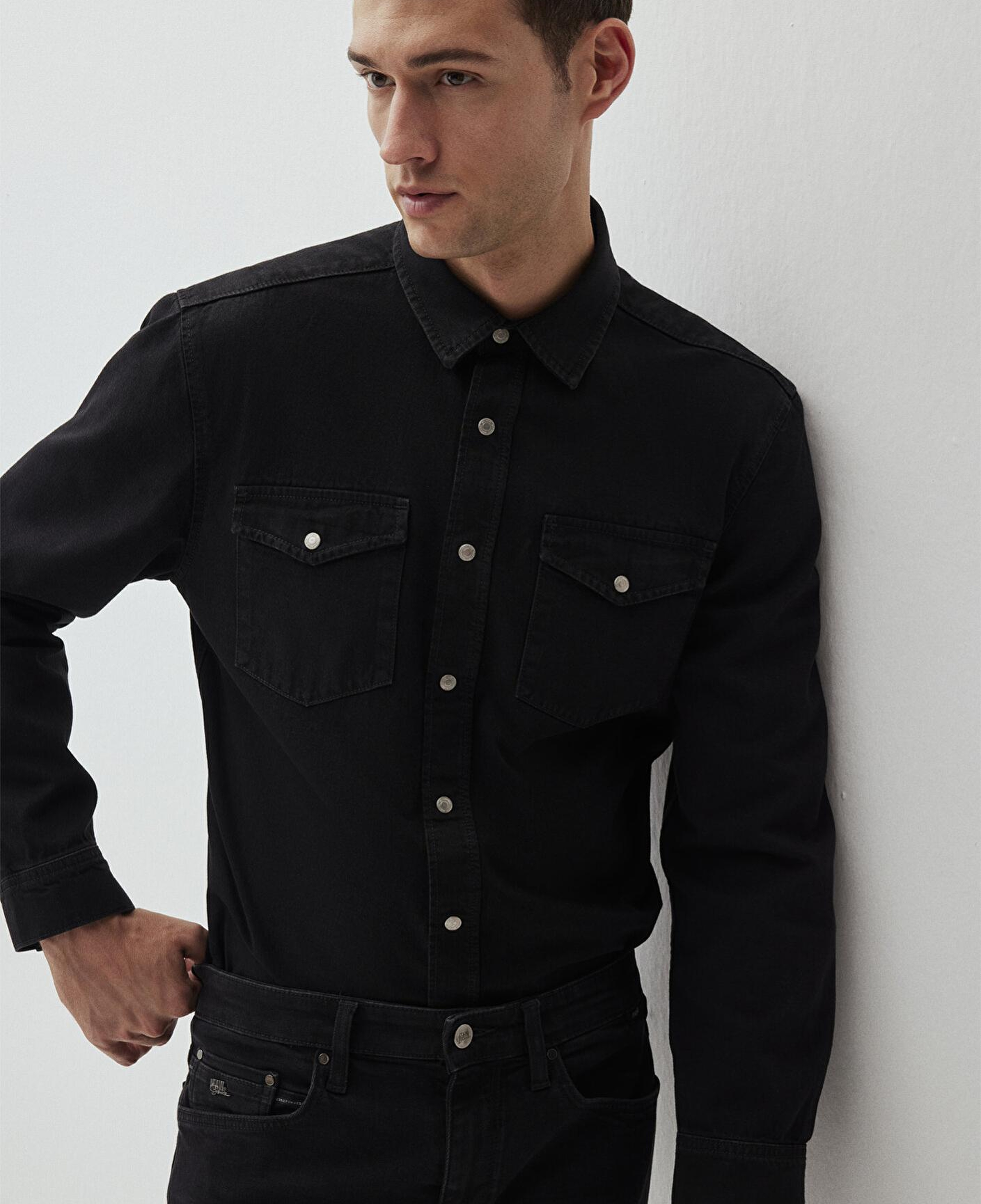 Mavi Ted Koyu Dumanlı Jean Gömlek Slim Fit / Dar Kesim 0210909-87934