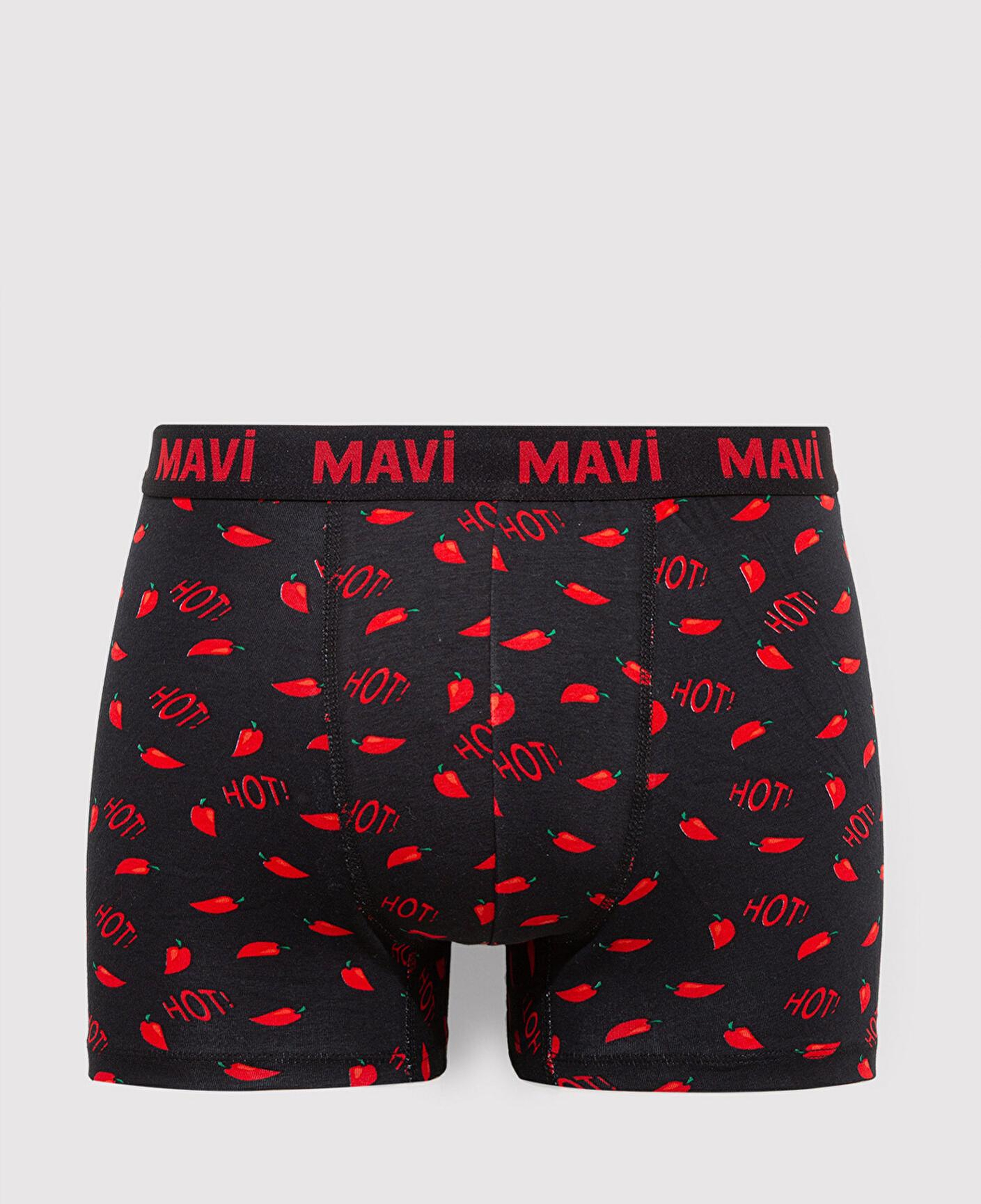 Mavi Biber Detaylı Siyah Boxer 0911631-900