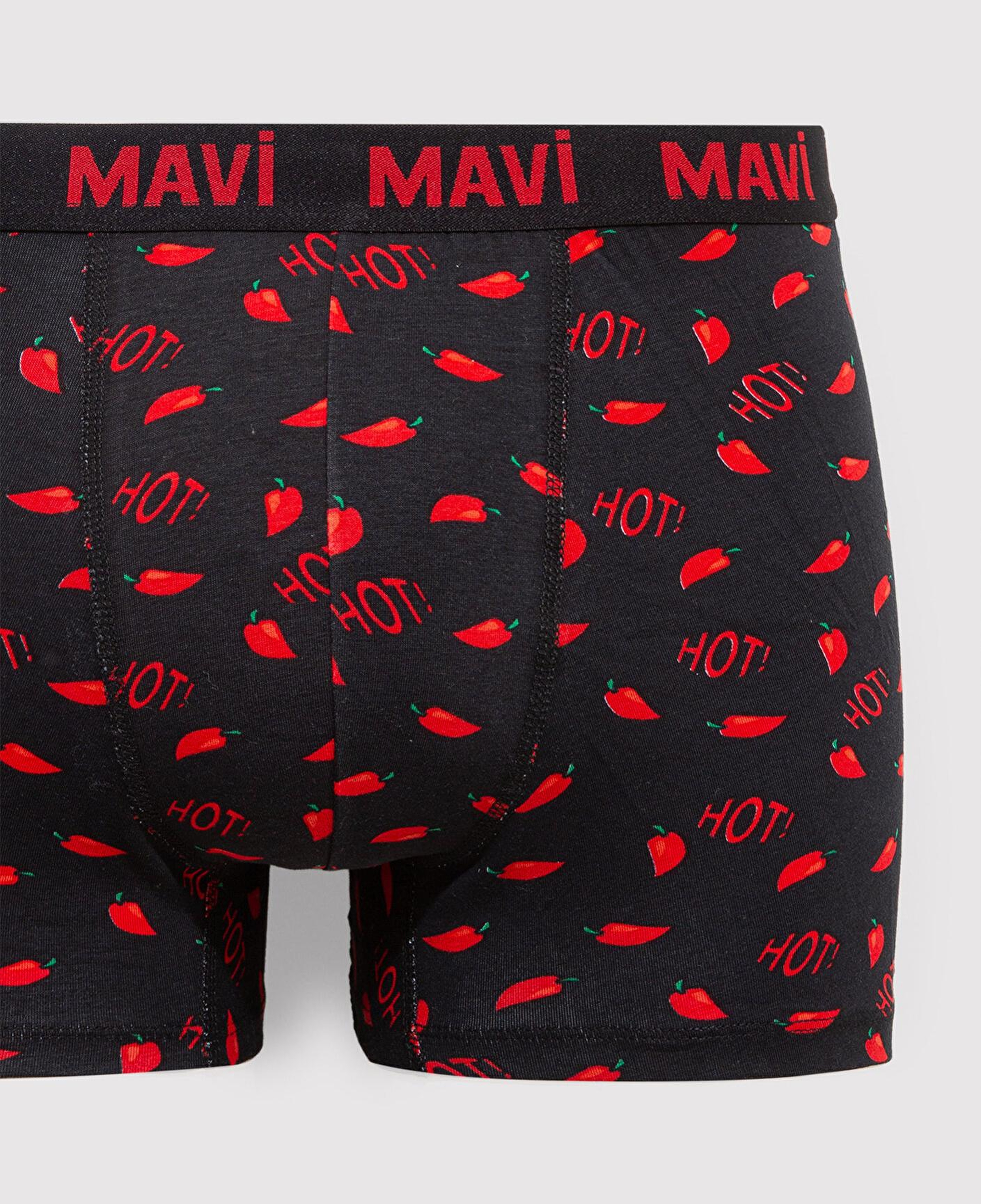 Mavi Biber Detaylı Siyah Boxer 0911631-900