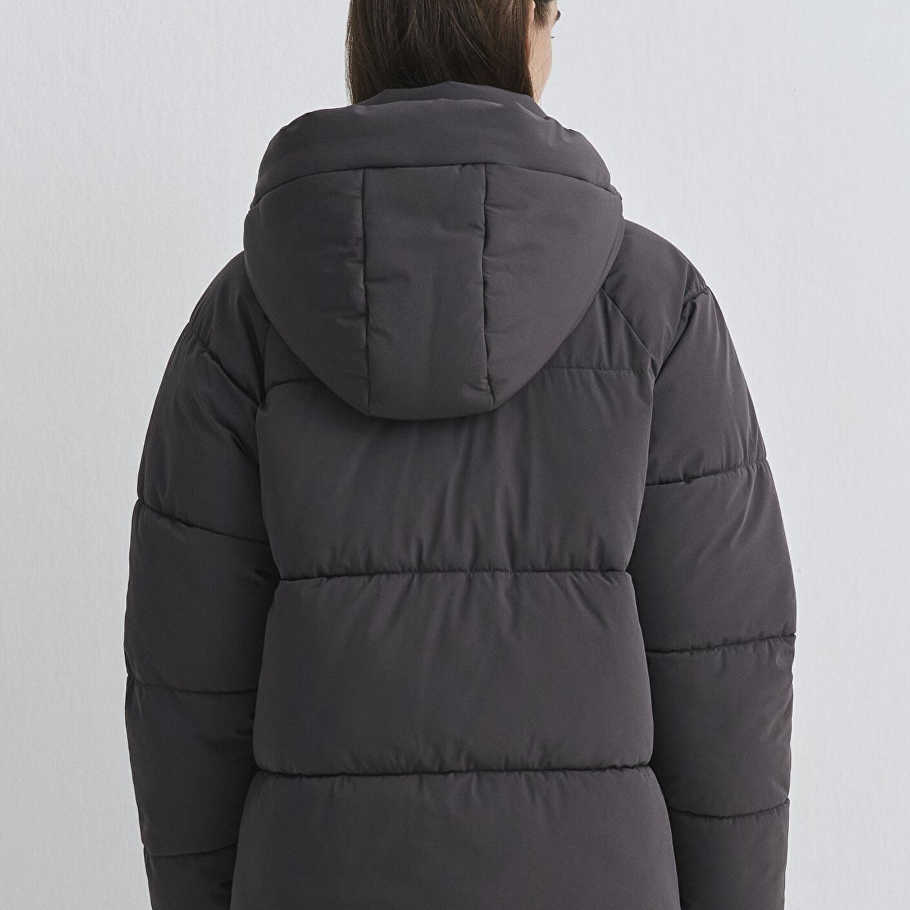 Mavi Kapüşonlu Antrasit Şişme Mont 1110225-80106