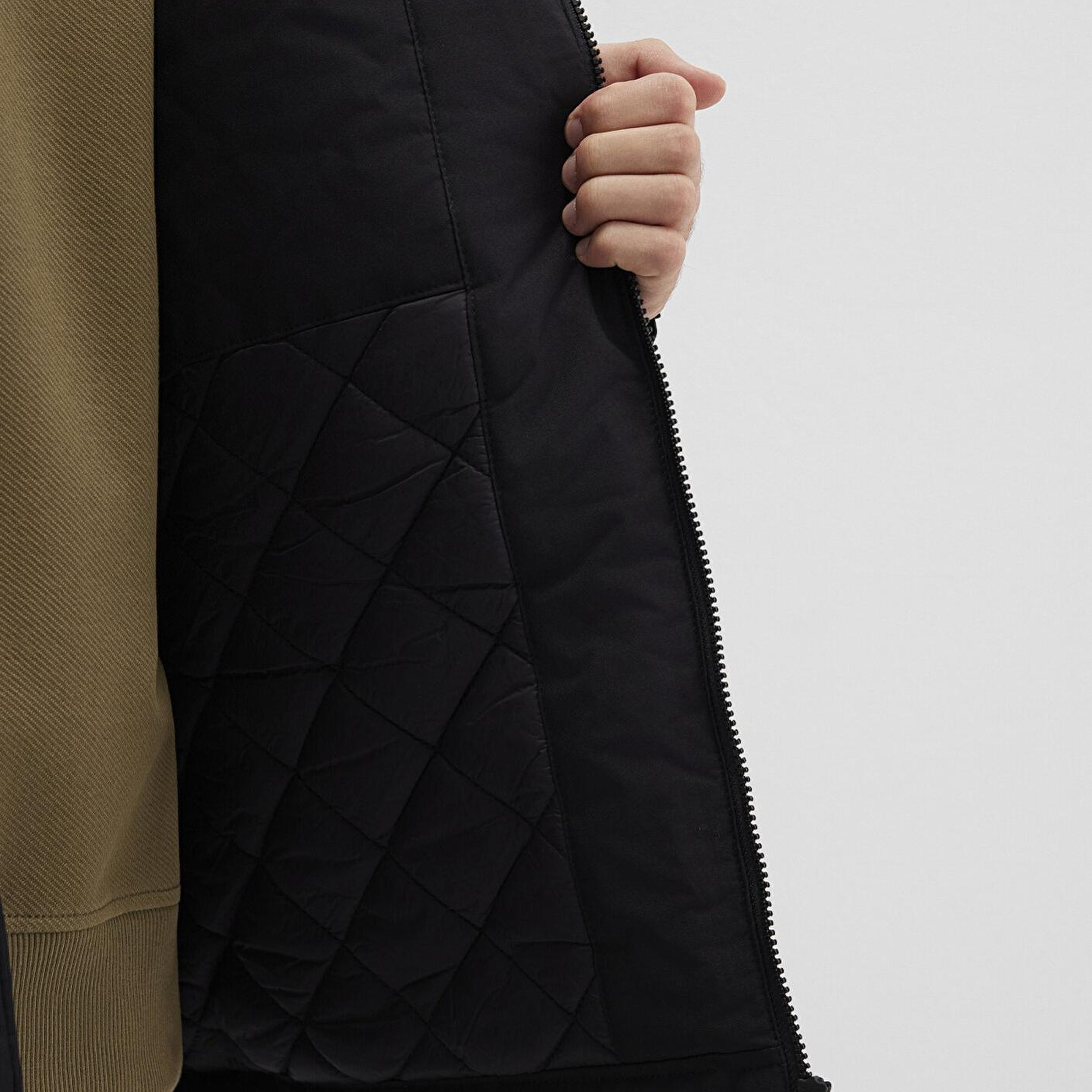 Mavi Kapüşonlu Siyah Parka Loose Fit / Bol Rahat Kesim 0110472-900