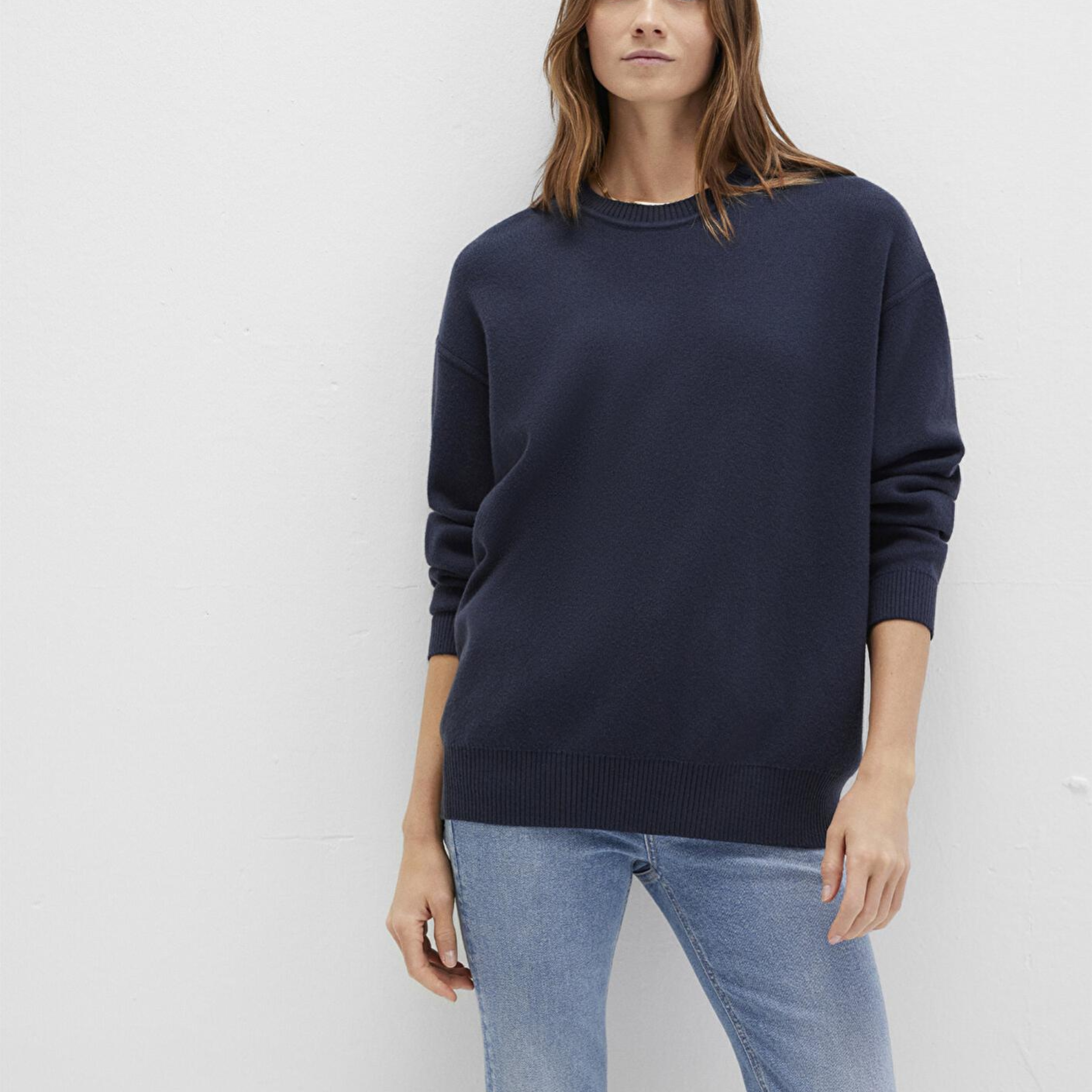 Mavi Bisiklet Yaka Lacivert Kazak Oversize / Geniş Kesim 1710499-83699