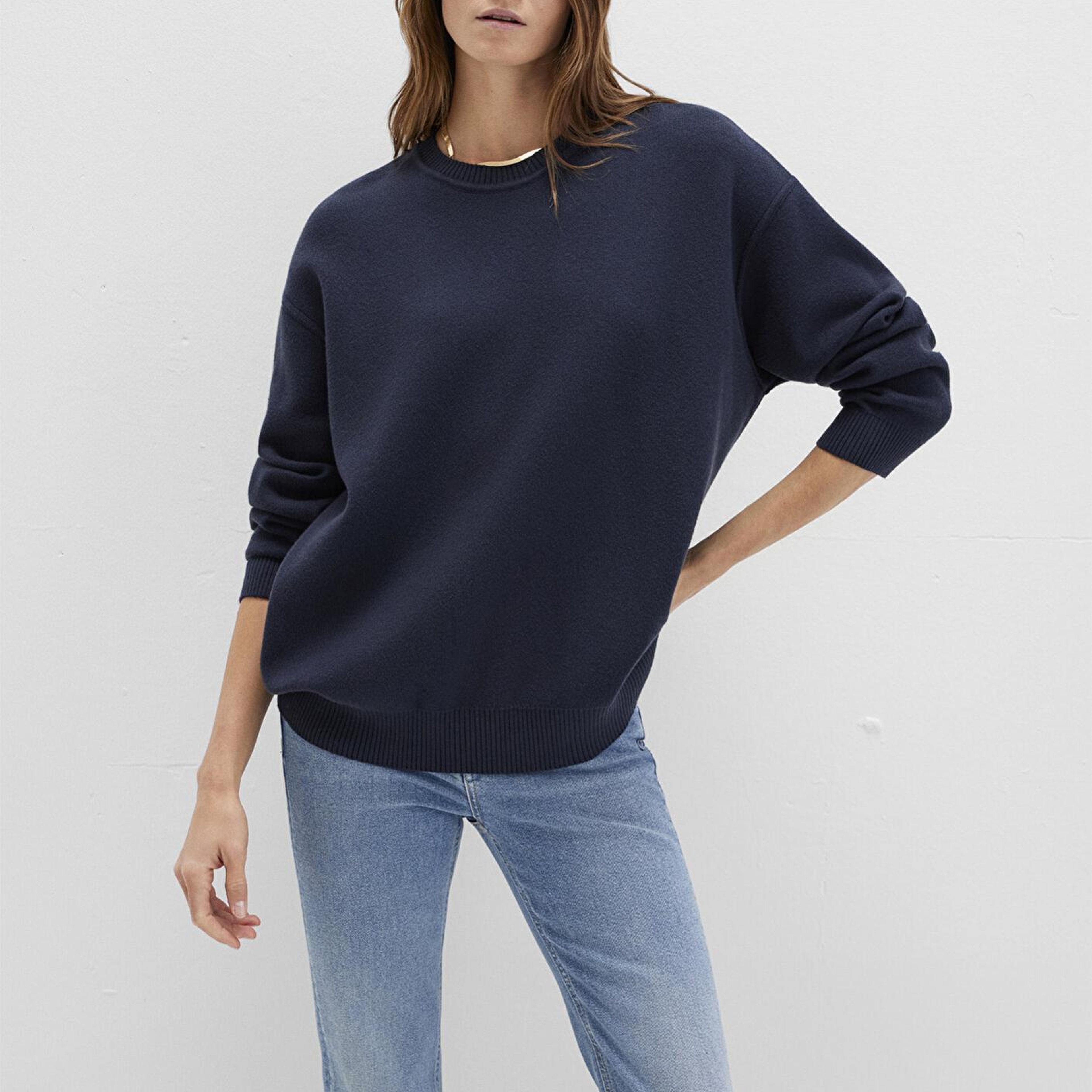 Mavi Bisiklet Yaka Lacivert Kazak Oversize / Geniş Kesim 1710499-83699