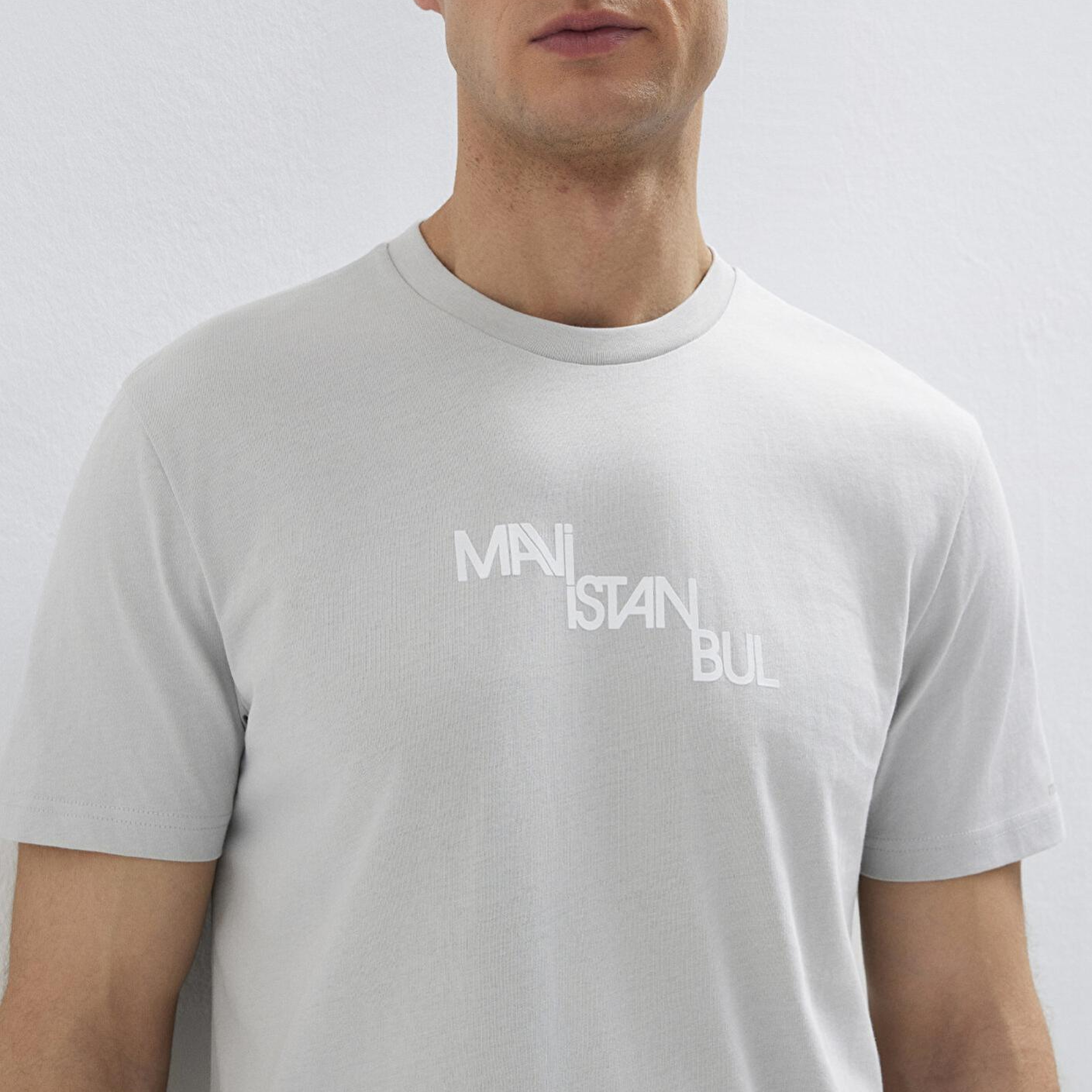 Mavi Mavi İstanbul Baskılı Gri Tişört Regular Fit / Normal Kesim 0612274-70075