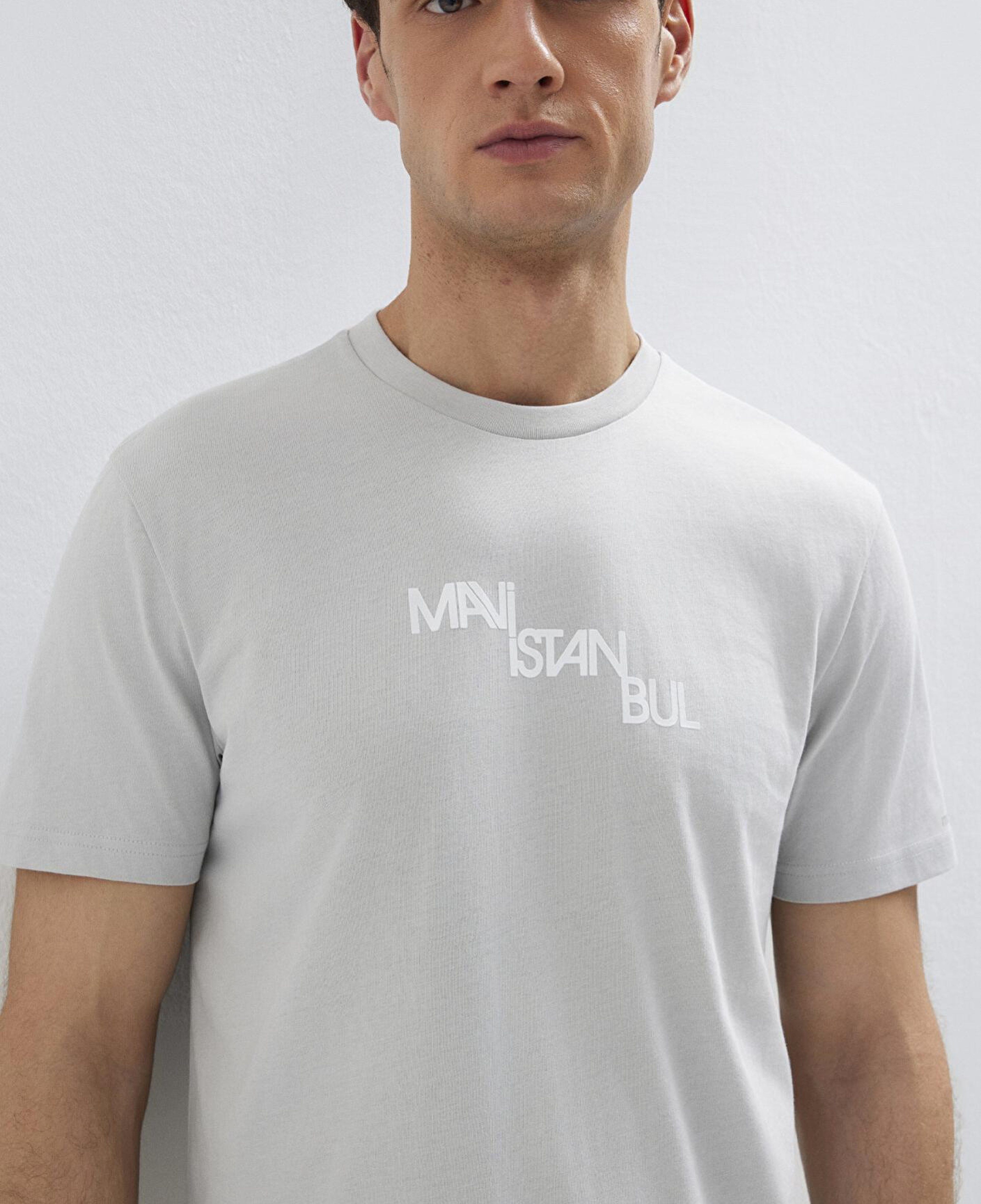 Mavi Mavi İstanbul Baskılı Gri Tişört Regular Fit / Normal Kesim 0612274-70075