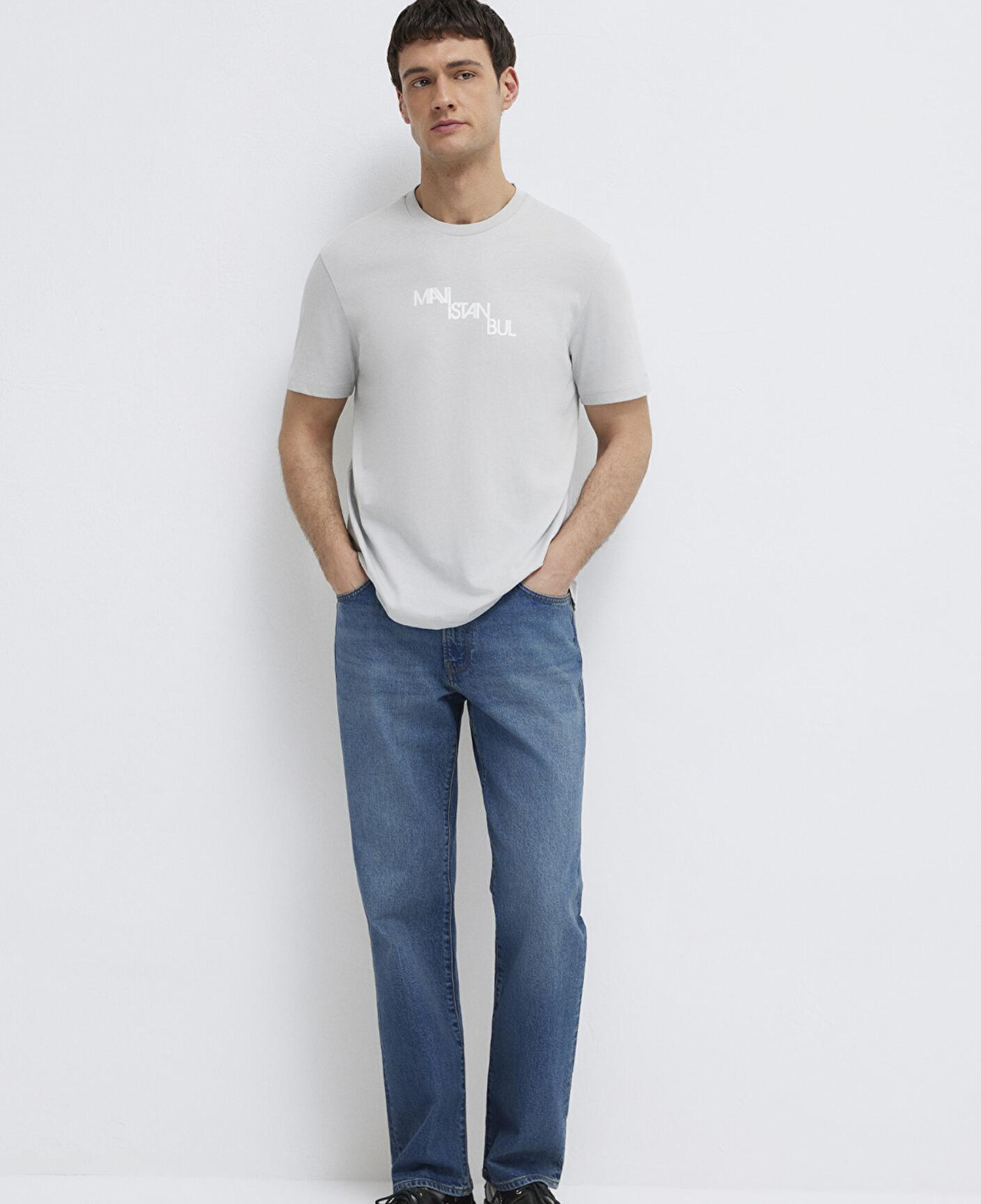 Mavi Mavi İstanbul Baskılı Gri Tişört Regular Fit / Normal Kesim 0612274-70075