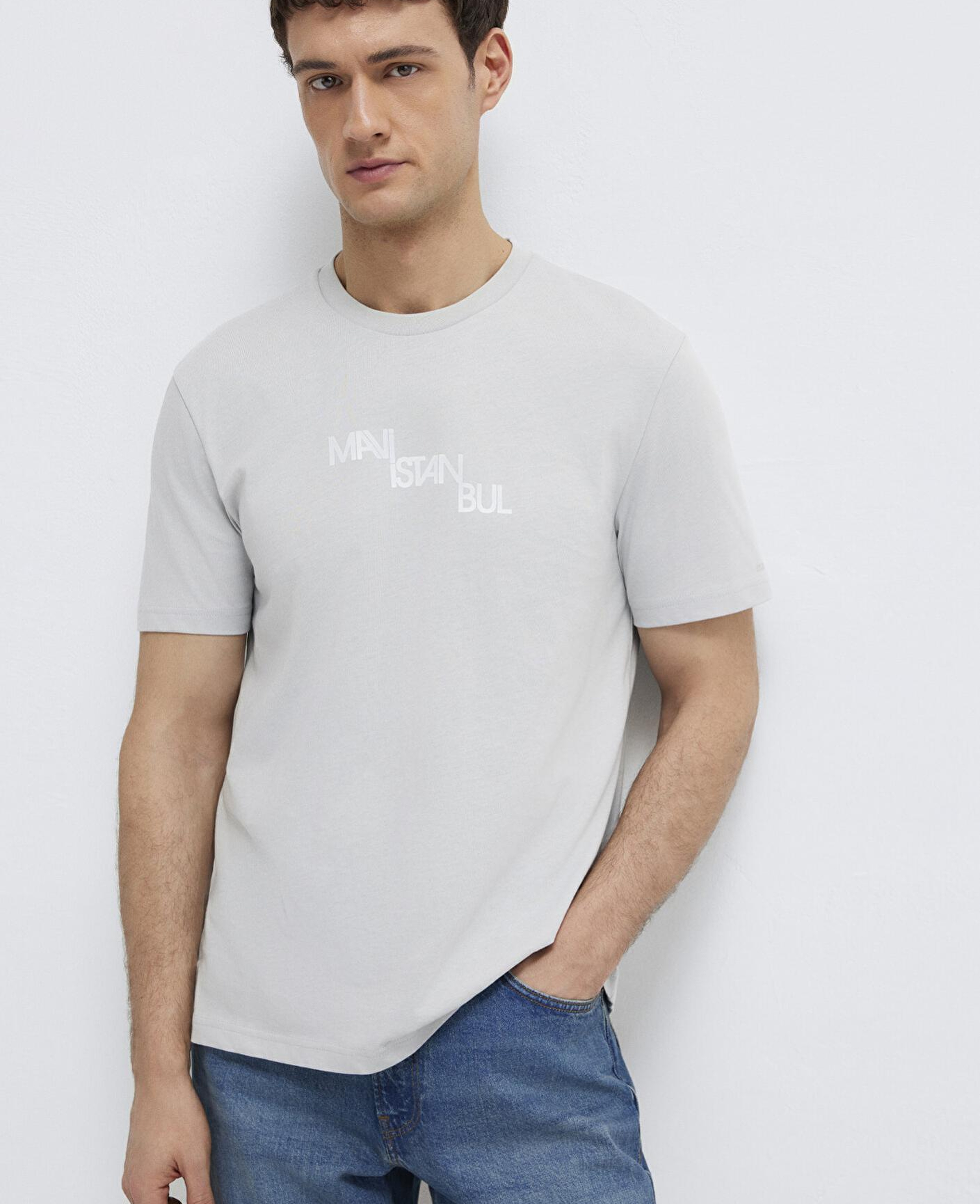 Mavi Mavi İstanbul Baskılı Gri Tişört Regular Fit / Normal Kesim 0612274-70075