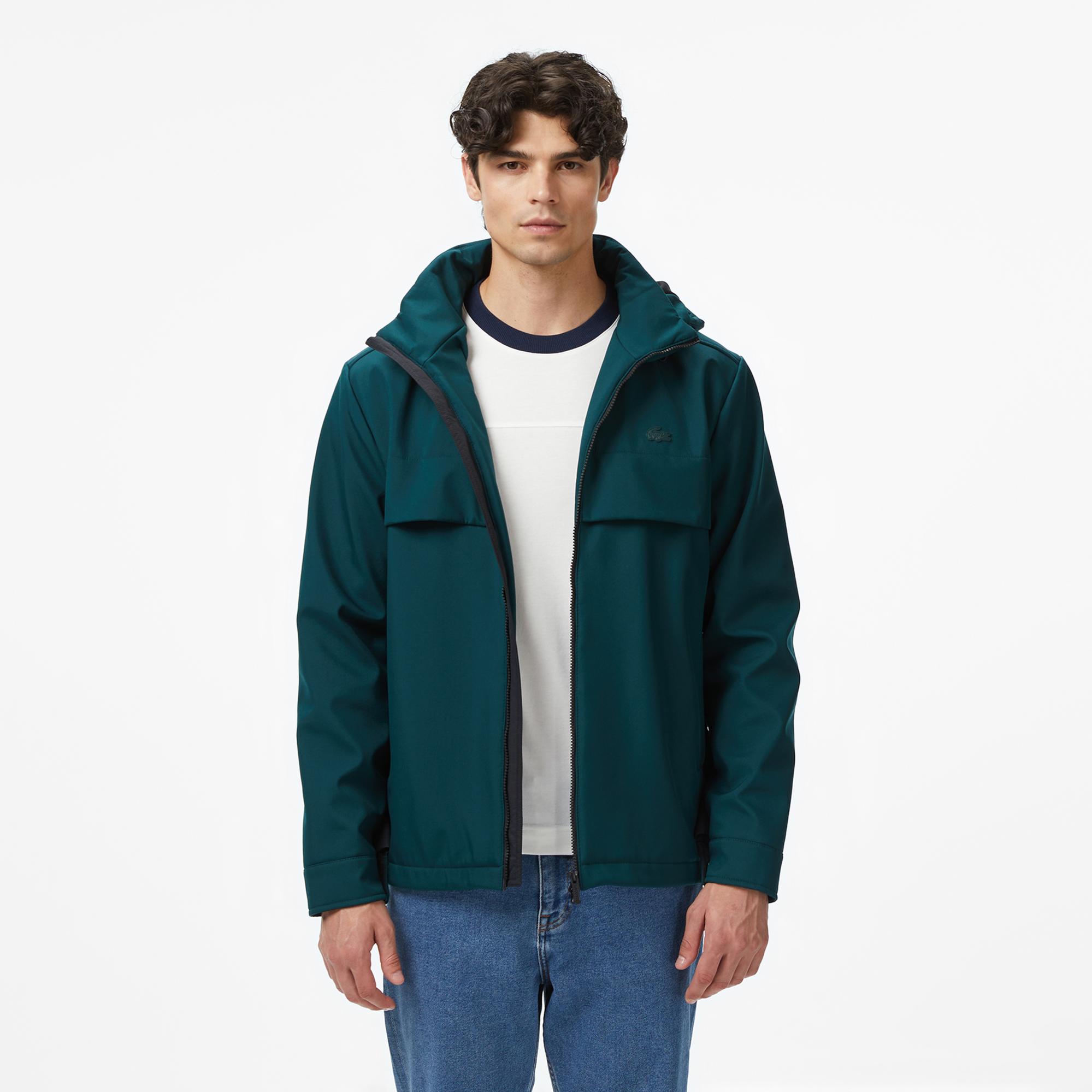 Lacoste Erkek Kapüşonlu Koyu Yeşil Yağmurluk