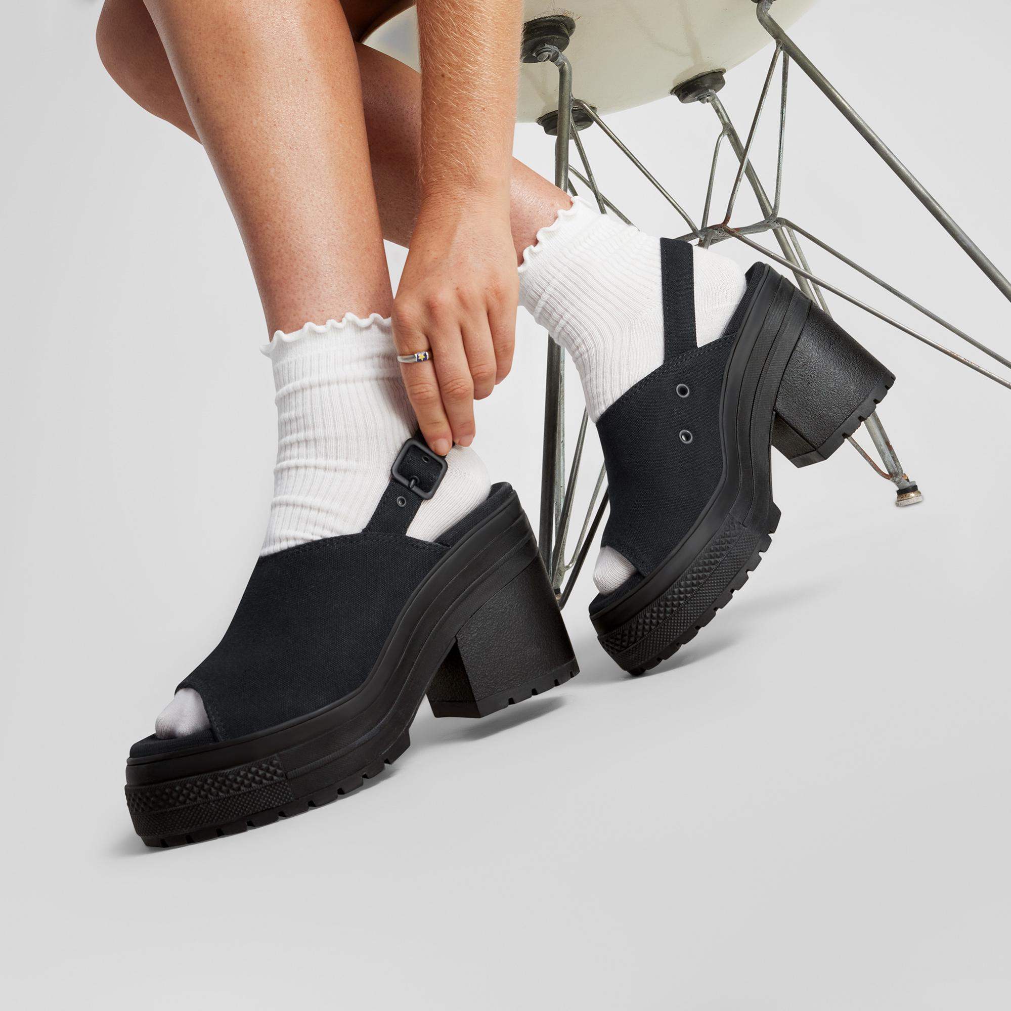 Converse Chuck 70 De Luxe Heel Unisex Siyah Platform Sandalet