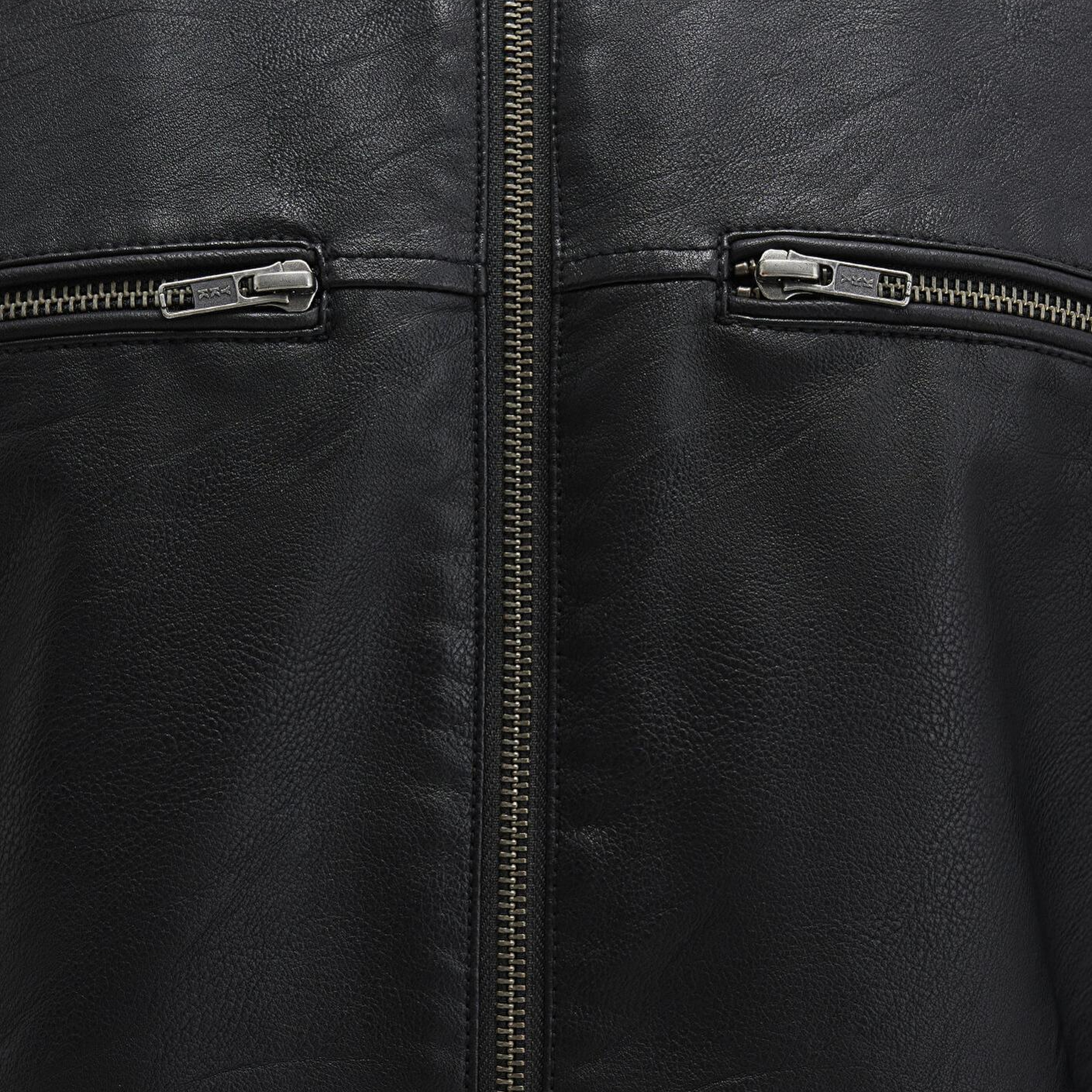 Mavi Siyah Suni Deri Ceket Slim Fit / Dar Kesim 0110438-71379