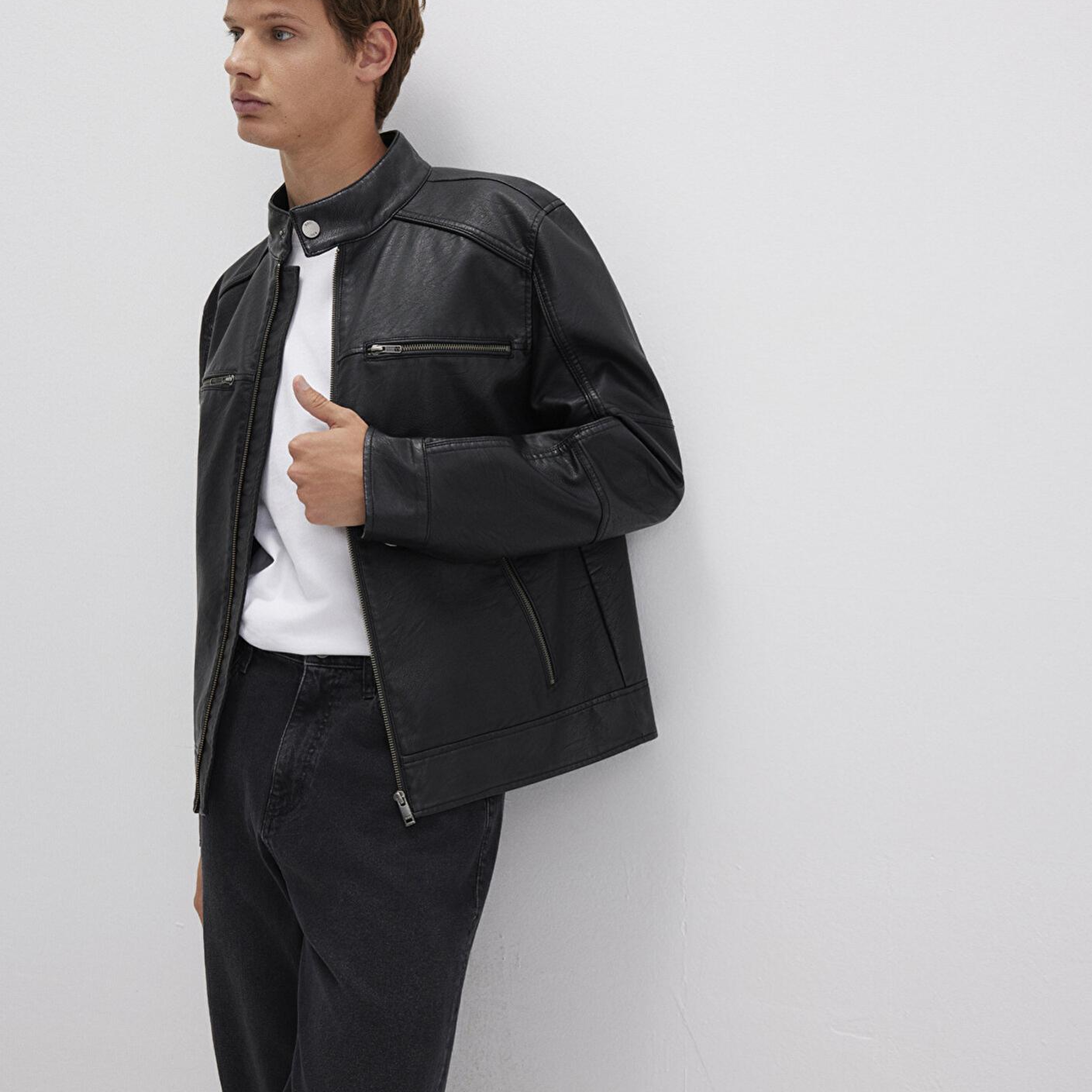 Mavi Siyah Suni Deri Ceket Slim Fit / Dar Kesim 0110438-71379