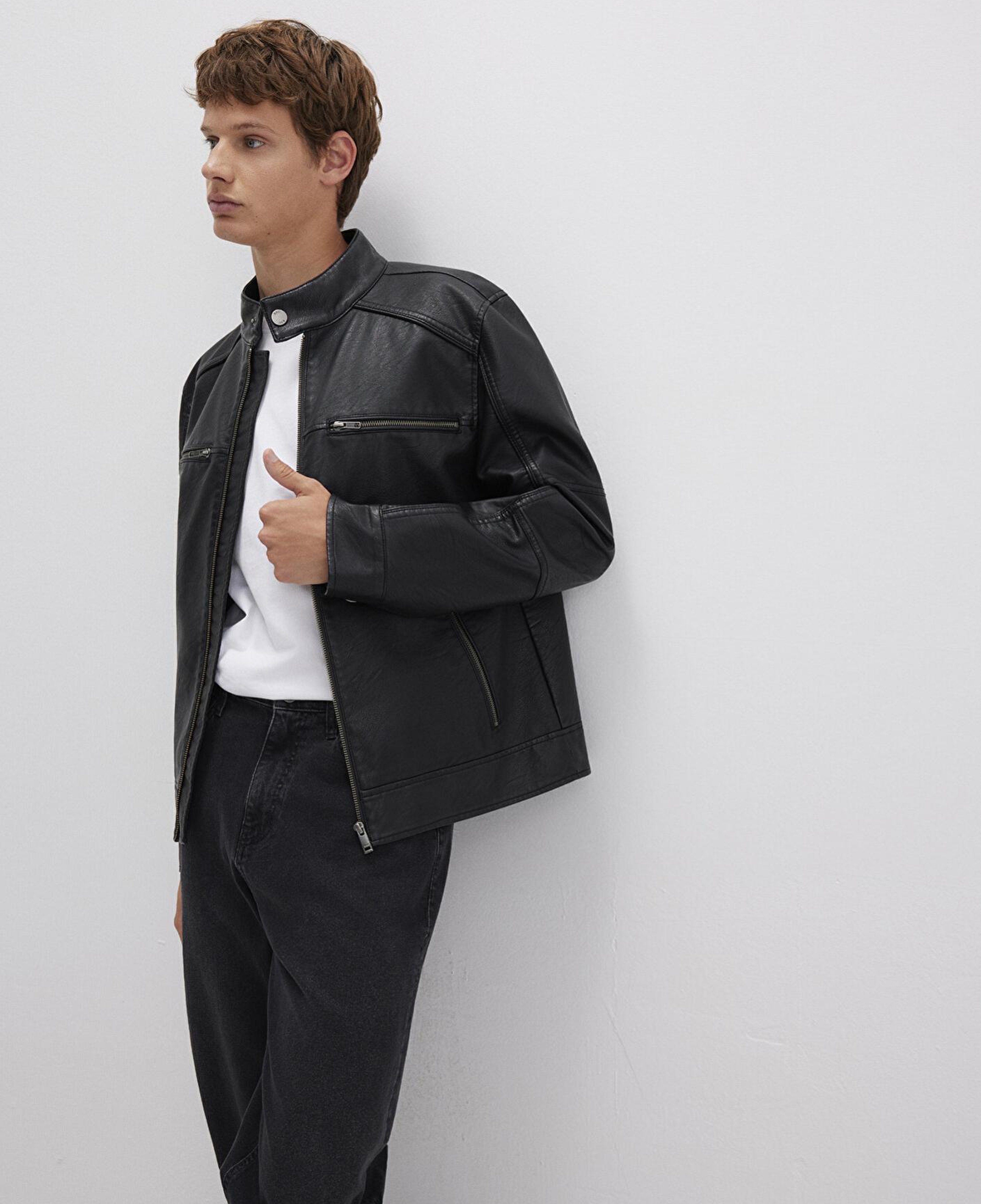 Mavi Siyah Suni Deri Ceket Slim Fit / Dar Kesim 0110438-71379