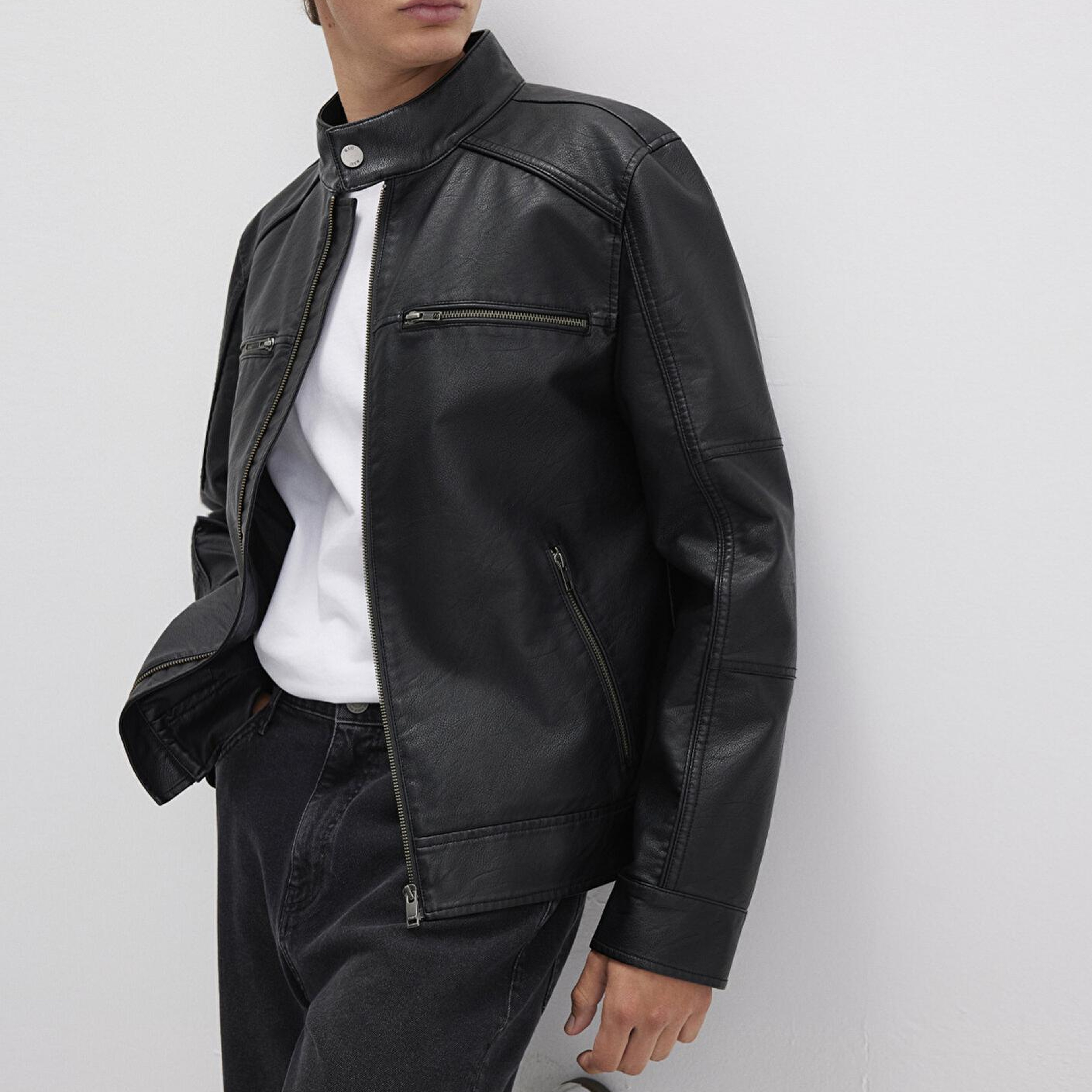 Mavi Siyah Suni Deri Ceket Slim Fit / Dar Kesim 0110438-71379