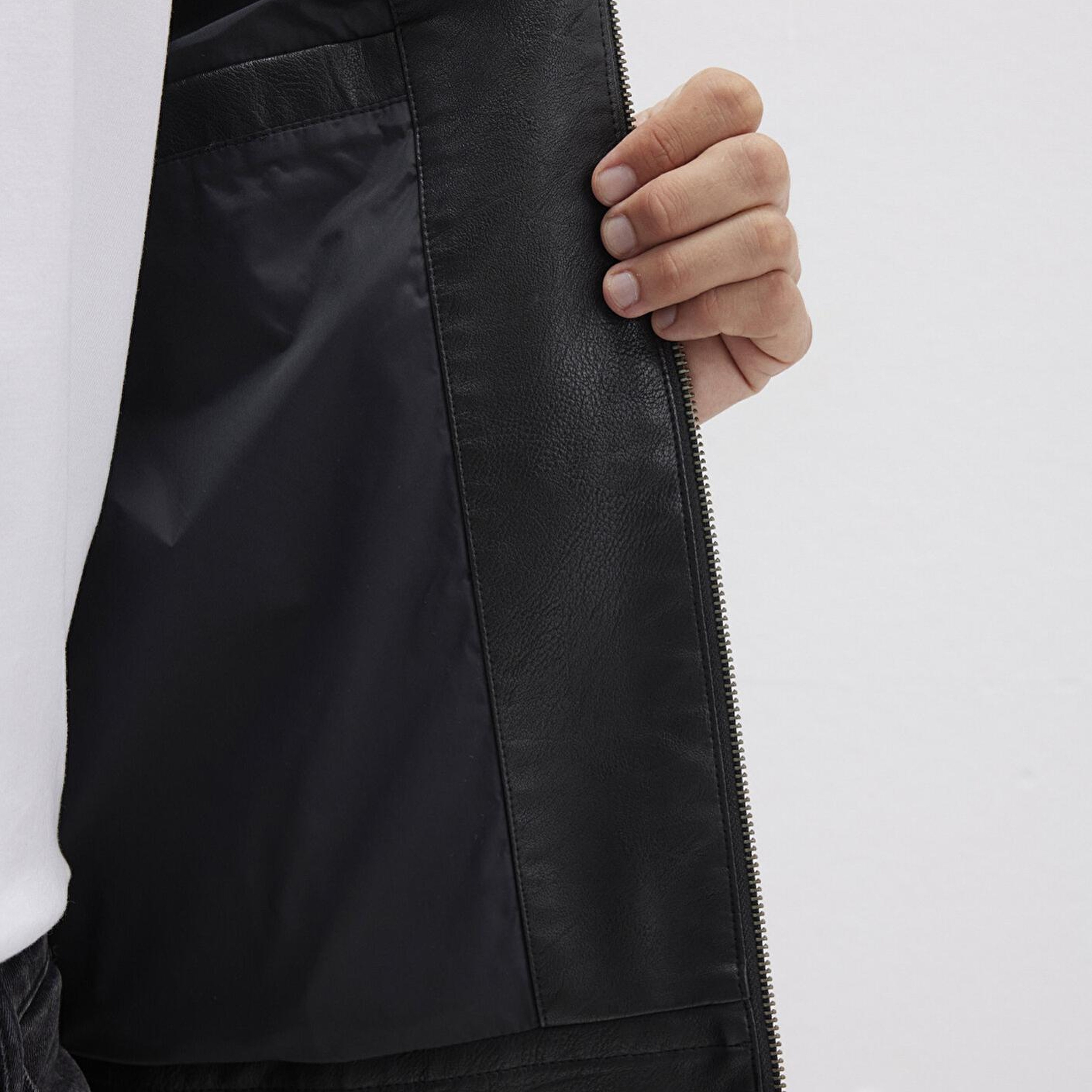 Mavi Siyah Suni Deri Ceket Slim Fit / Dar Kesim 0110438-71379