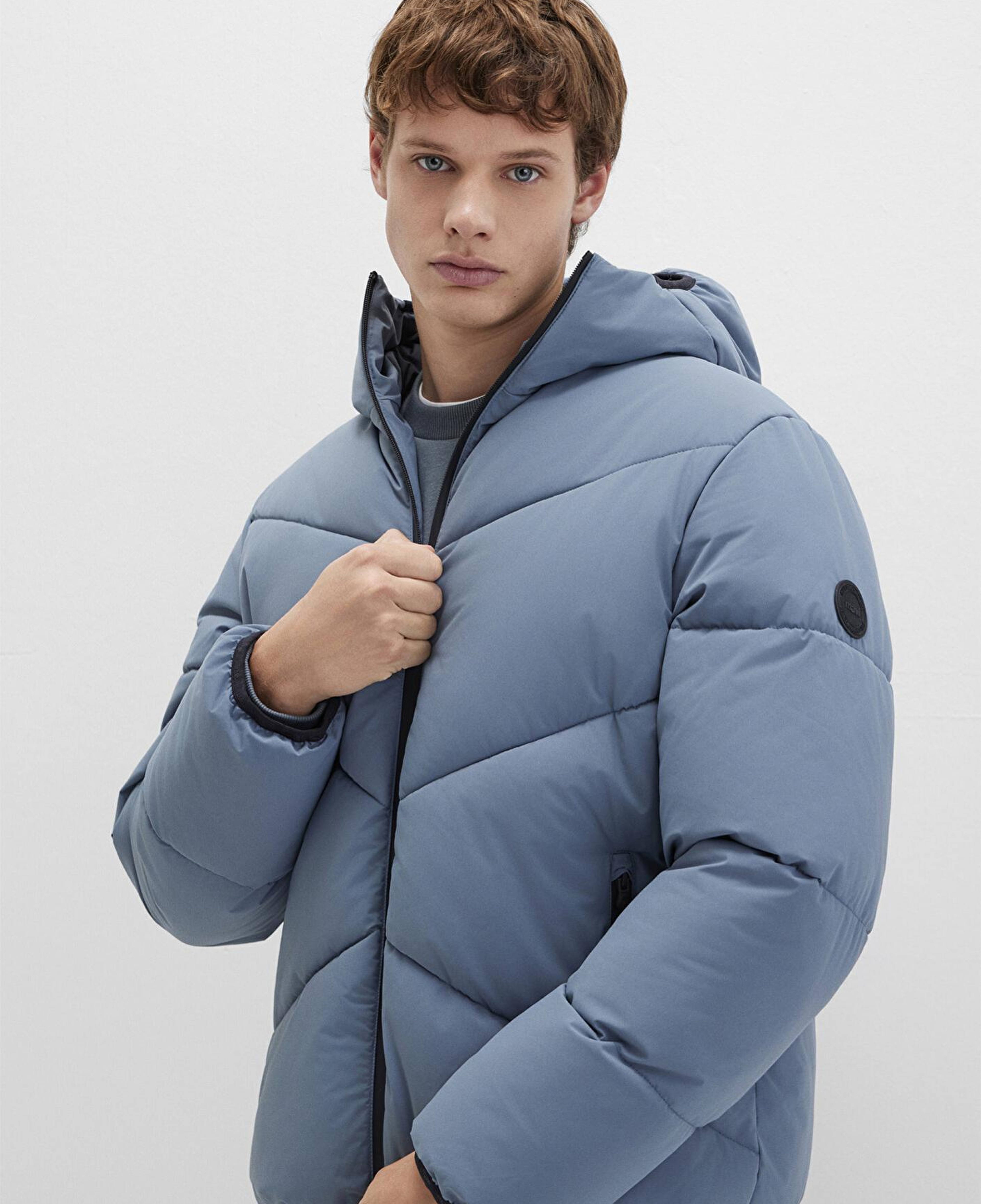 Mavi Kapüşonlu Mavi Şişme Mont 0110360-70782