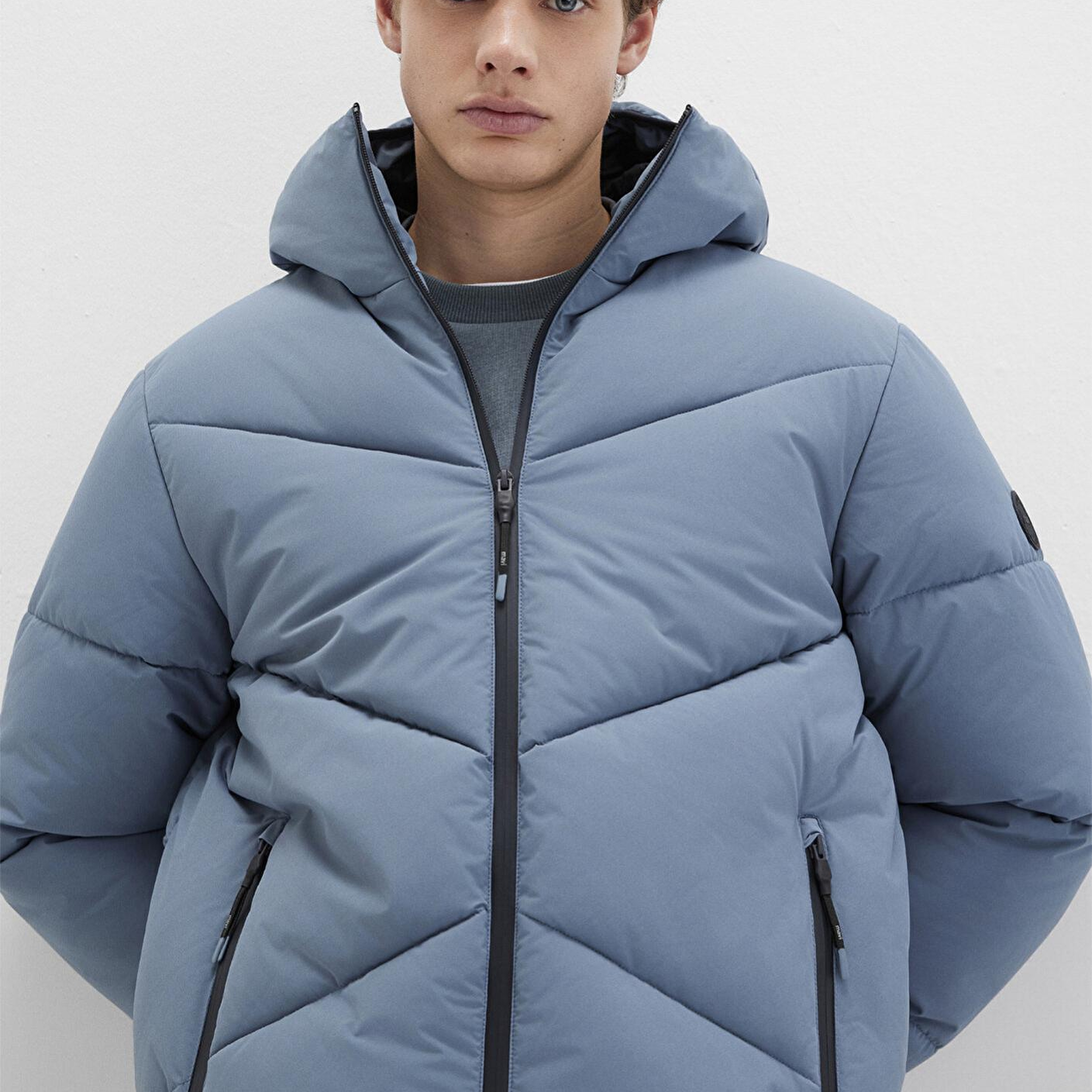 Mavi Kapüşonlu Mavi Şişme Mont 0110360-70782