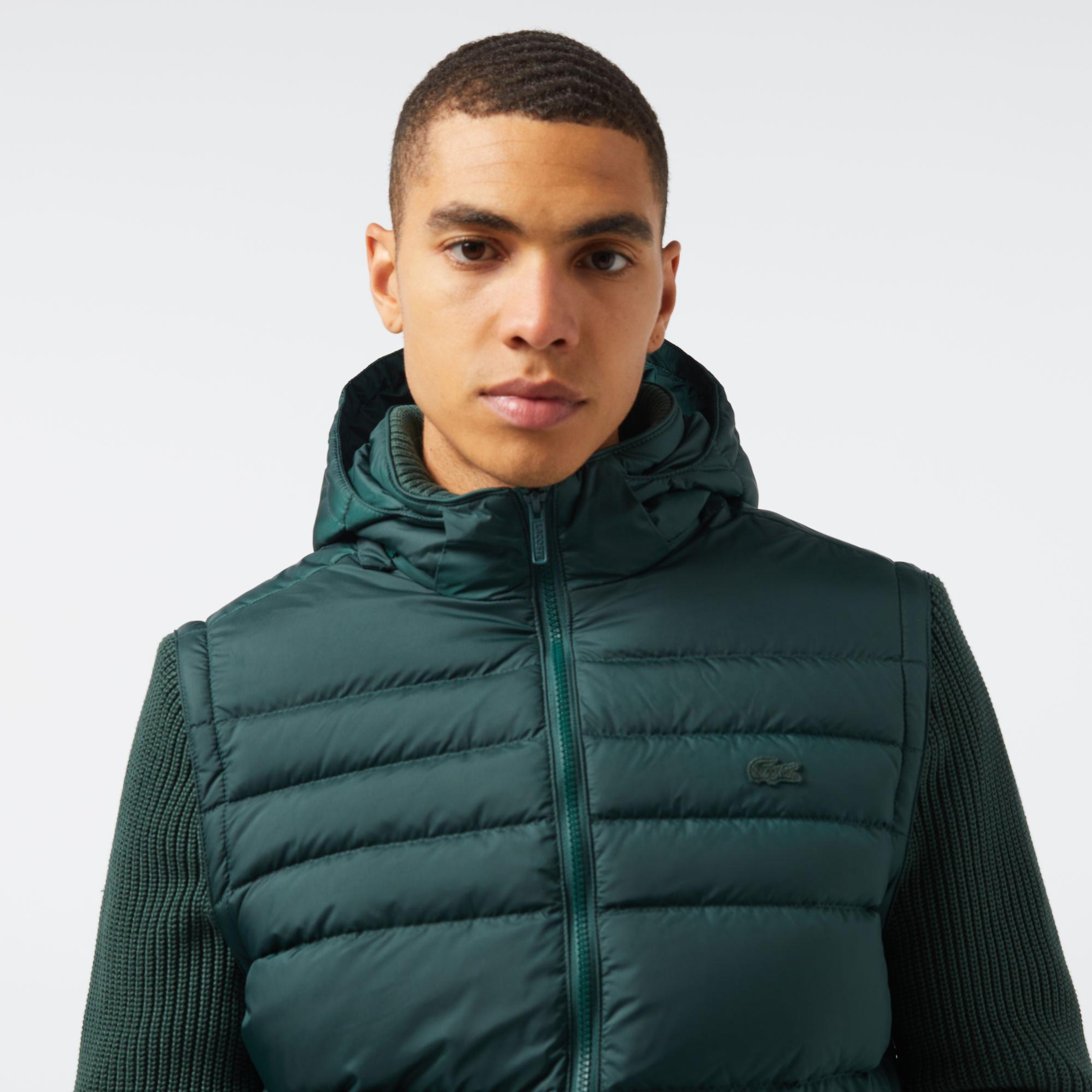 Lacoste Erkek Kapüşonlu Yeşil Mont