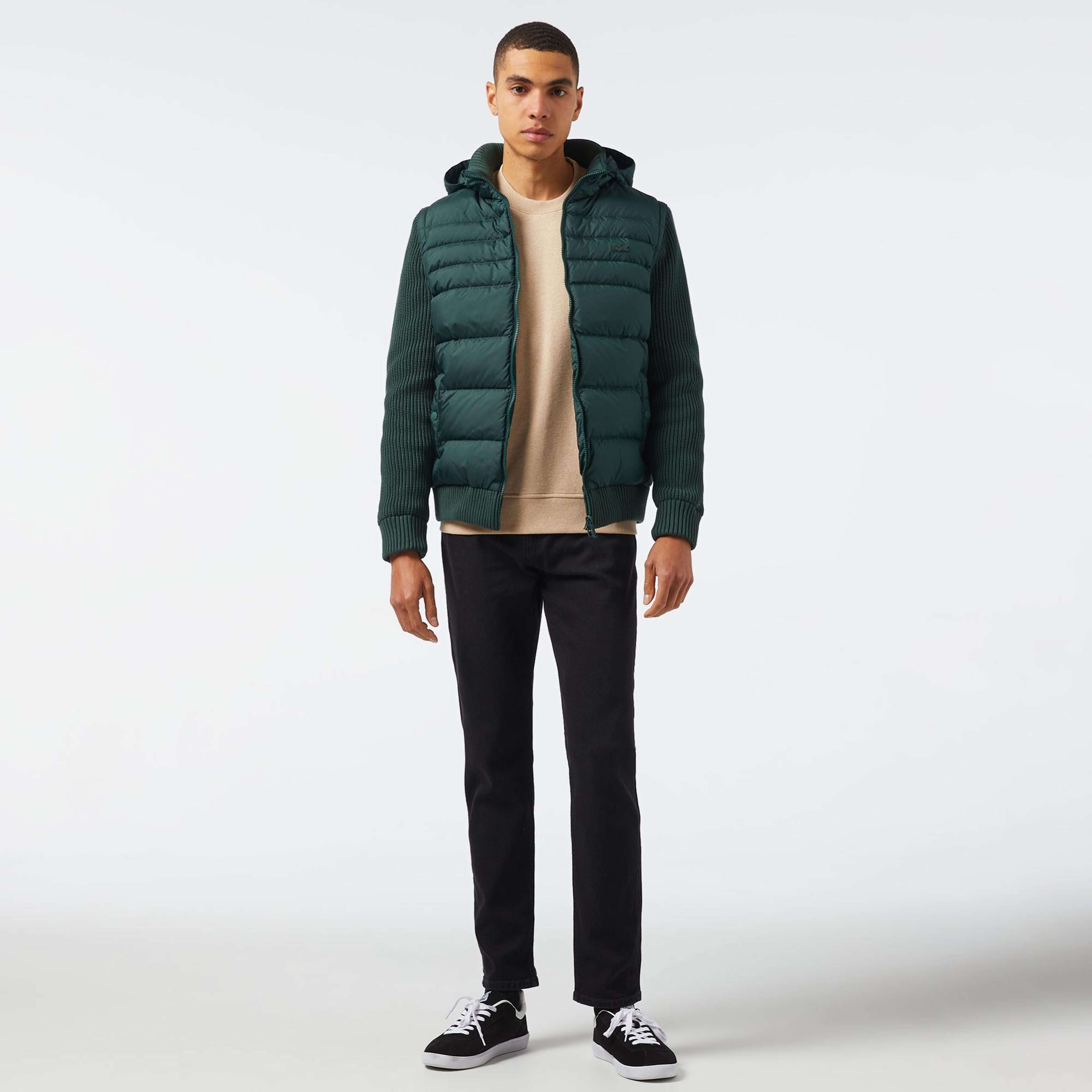 Lacoste Erkek Kapüşonlu Yeşil Mont