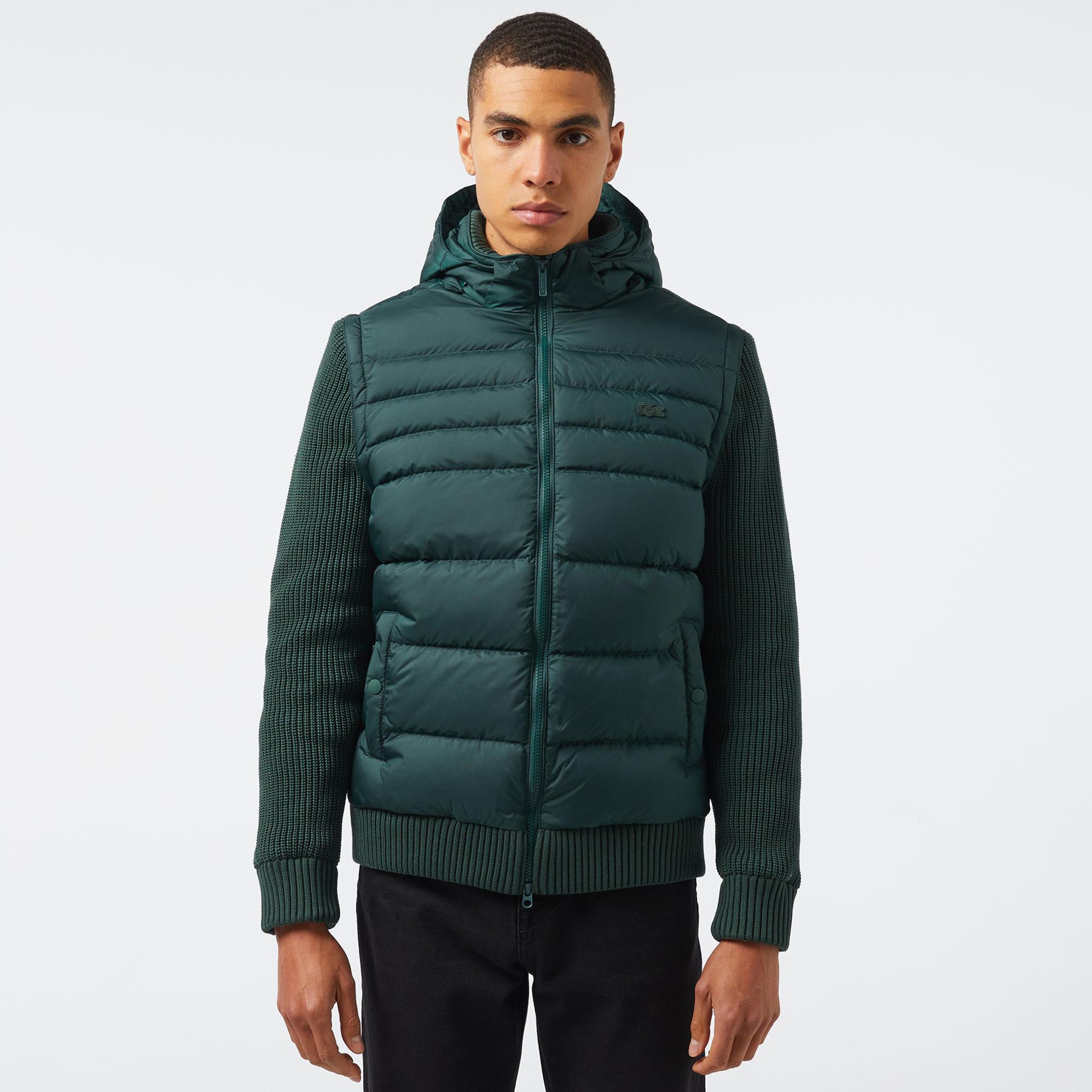 Lacoste Erkek Kapüşonlu Yeşil Mont