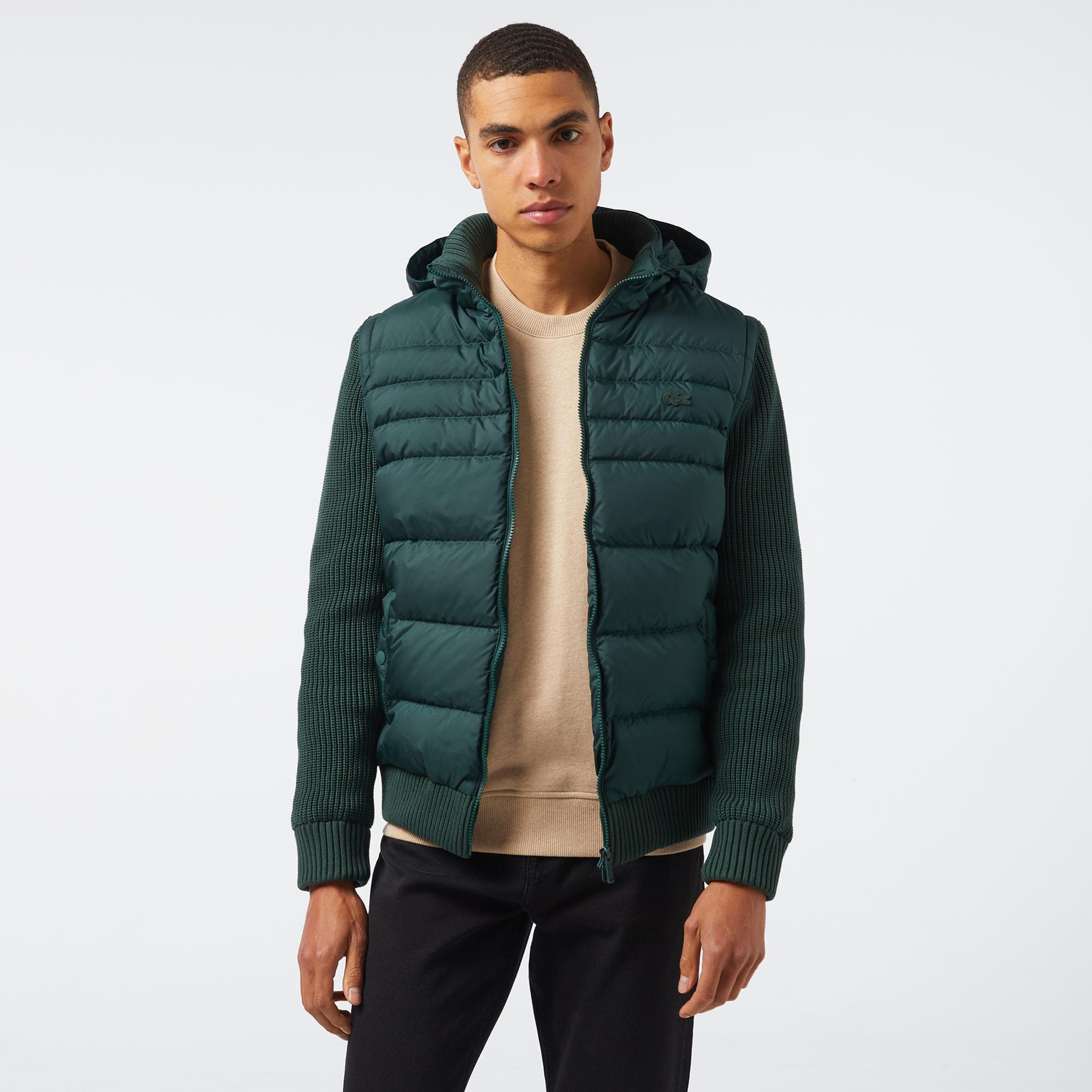 Lacoste Erkek Kapüşonlu Yeşil Mont