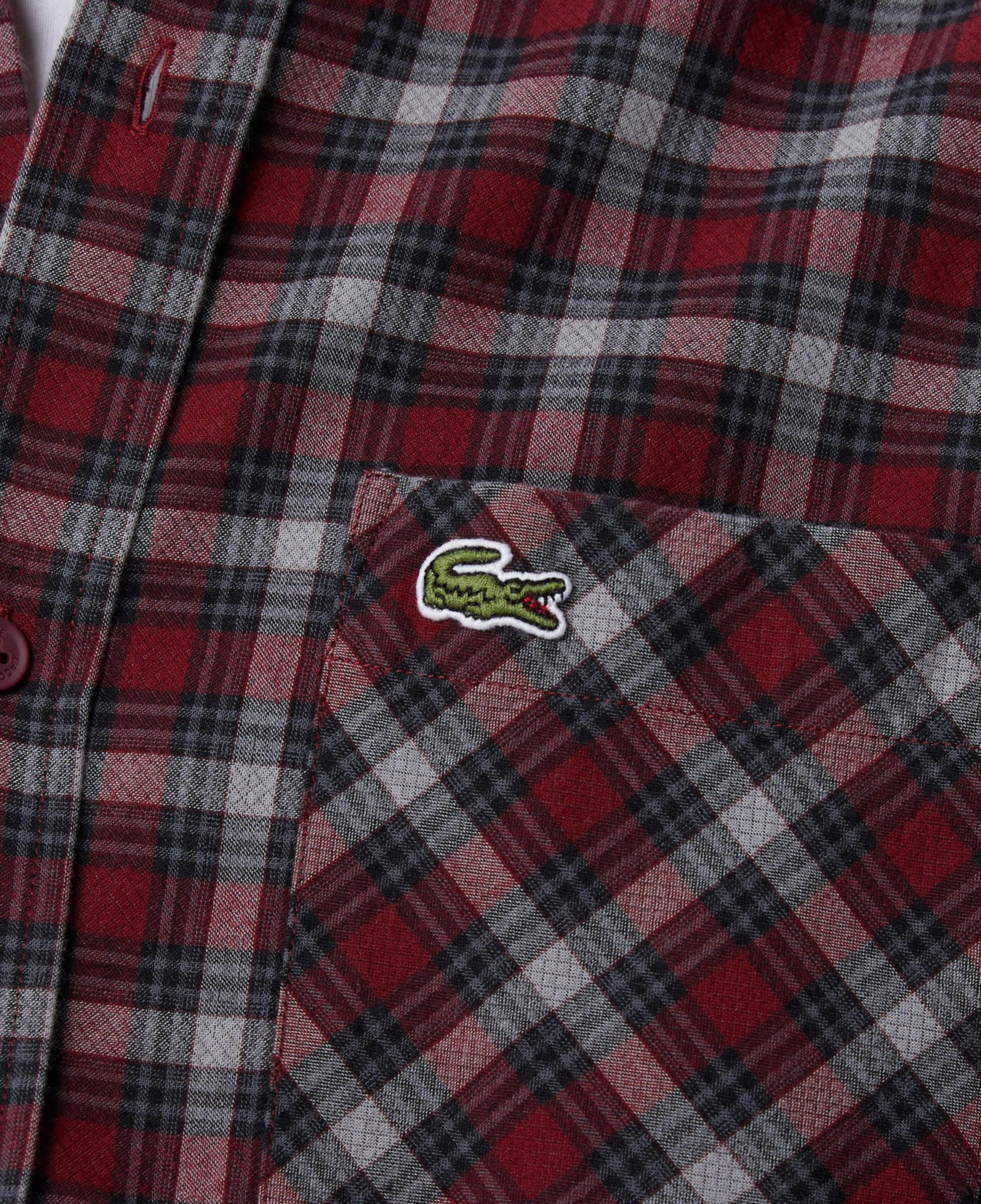Lacoste Erkek Regular Fit Ekose Bordo Gömlek